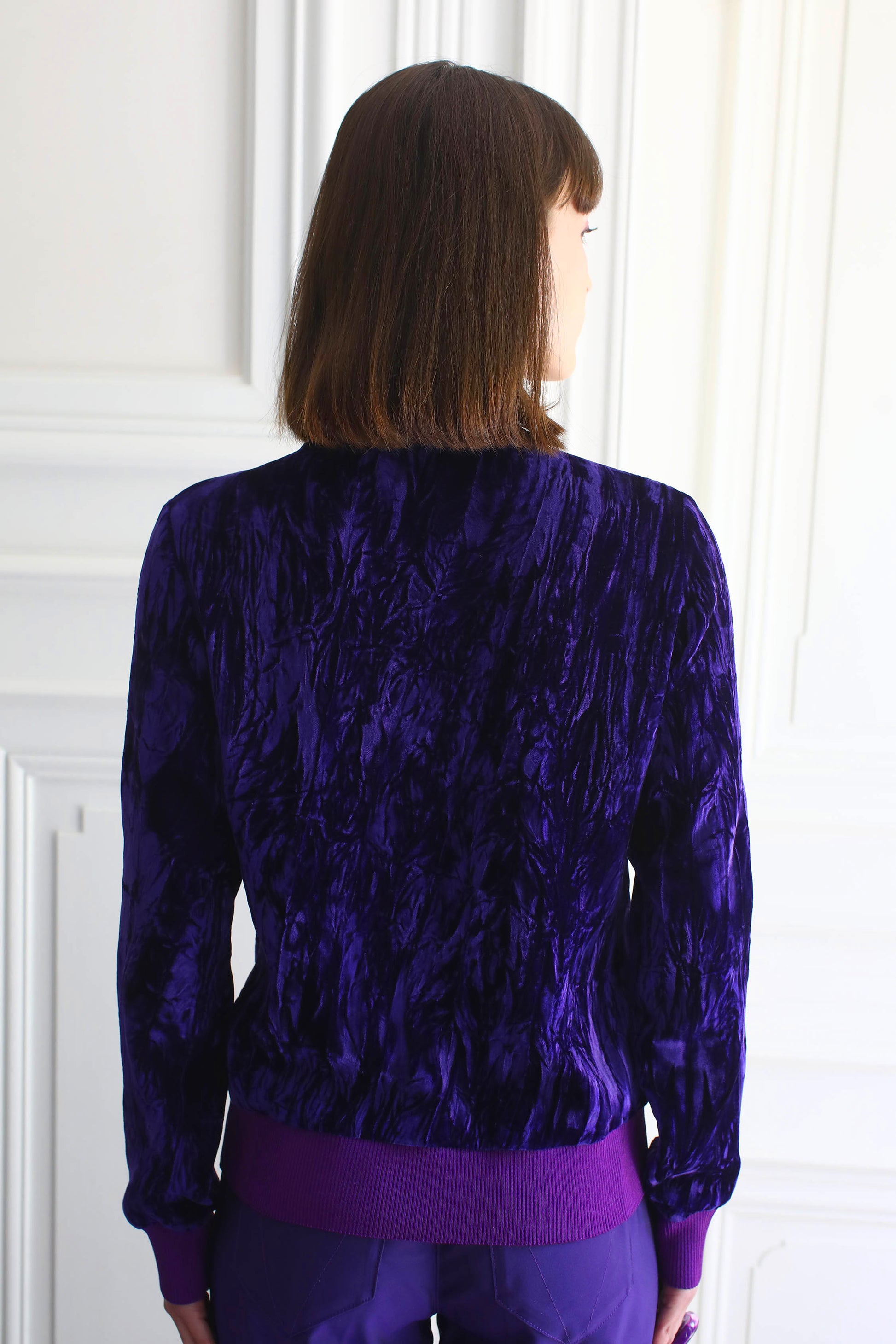 LE CARDIGAN EN VELOURS | COULEUR POURPRE
