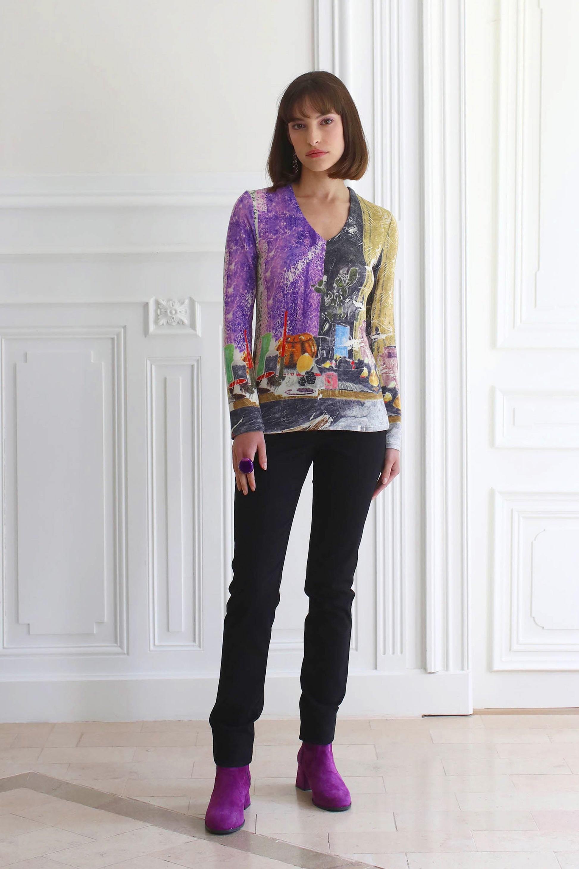 LE PANTALON SUÉDÉ NOIR | COULEUR POURPRE