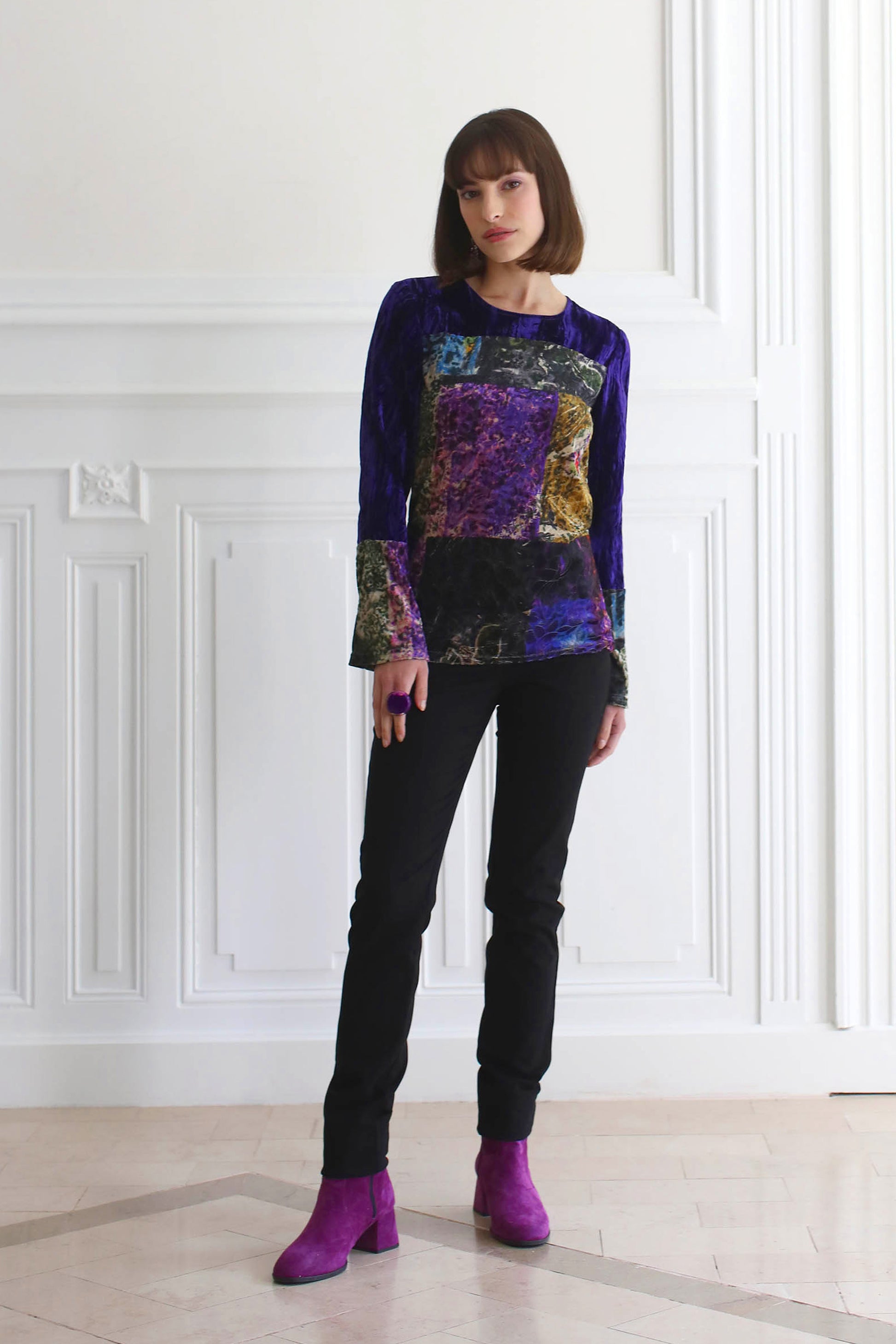 LE PANTALON SUÉDÉ NOIR | COULEUR POURPRE