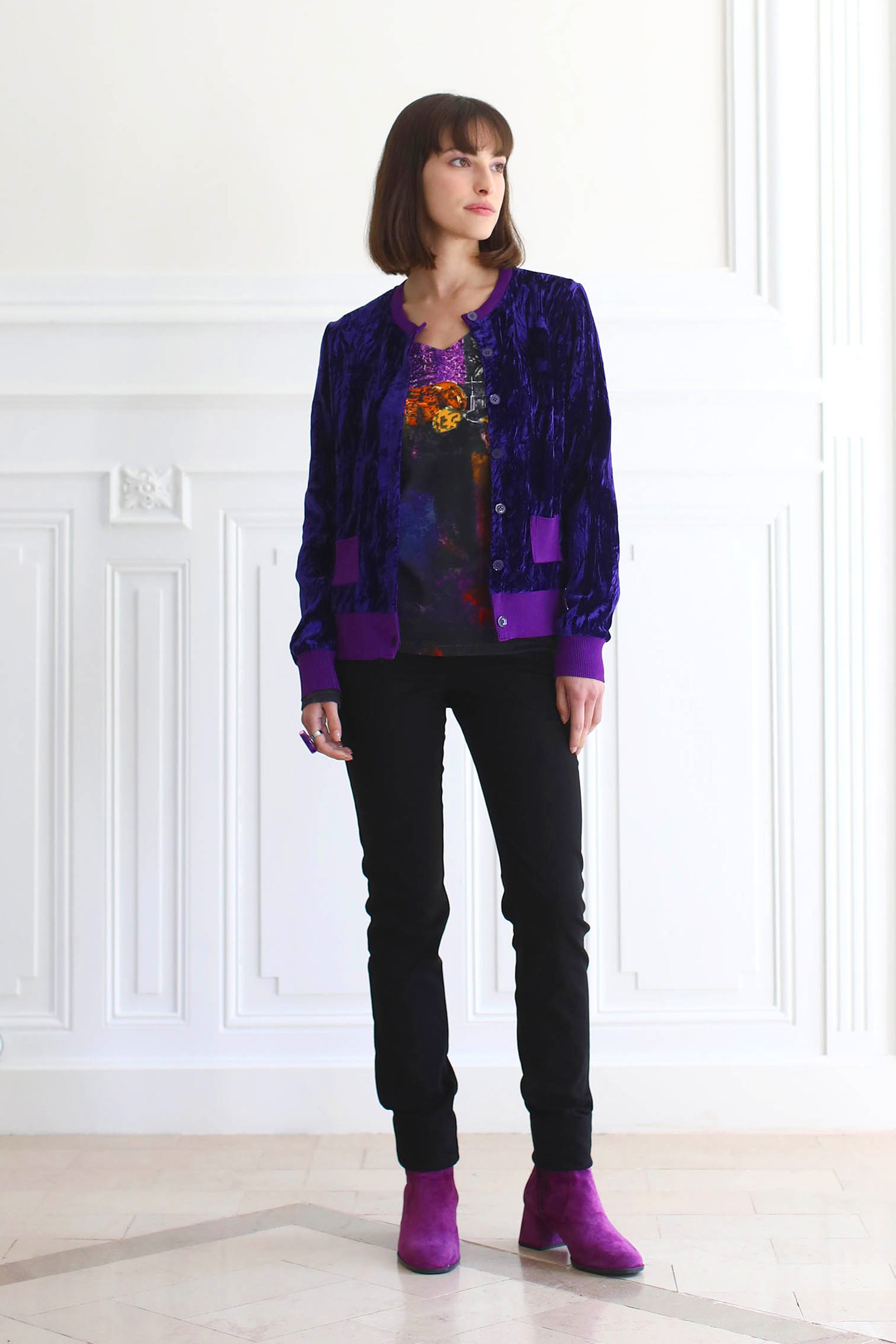 LE PANTALON SUÉDÉ NOIR | COULEUR POURPRE