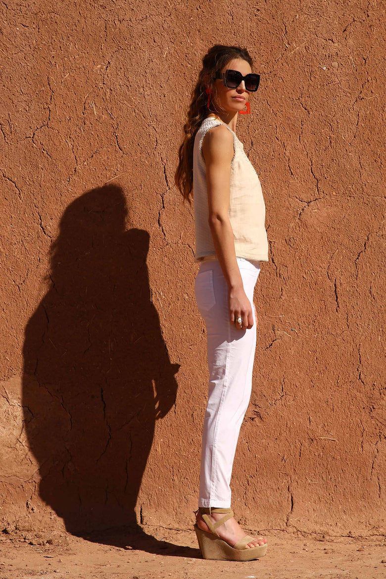 vêtement artist la marque pantalon-super-stretch-au-fil-de-lin