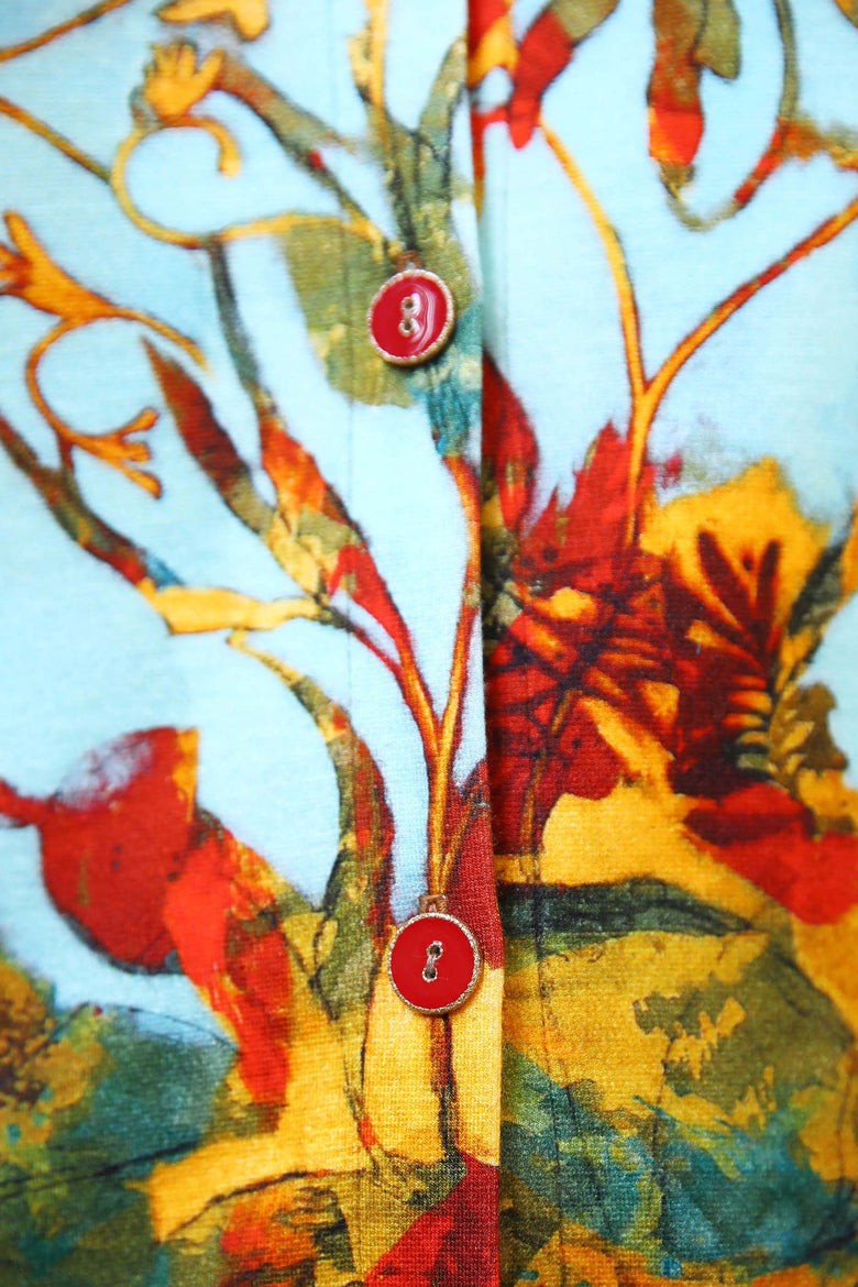 vêtement artist la marque cardigan-imprime-jardins-enchantes