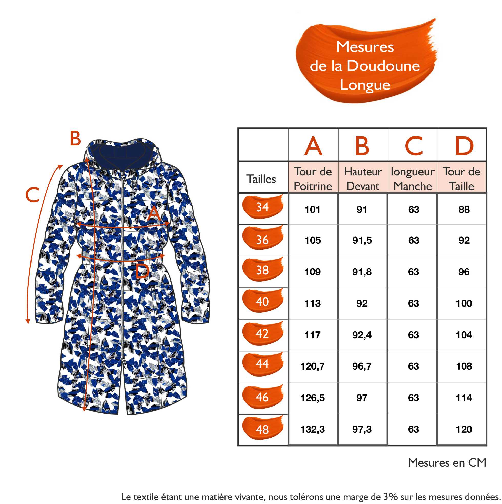 Guide des tailles - LA DOUDOUNE | ARTIC