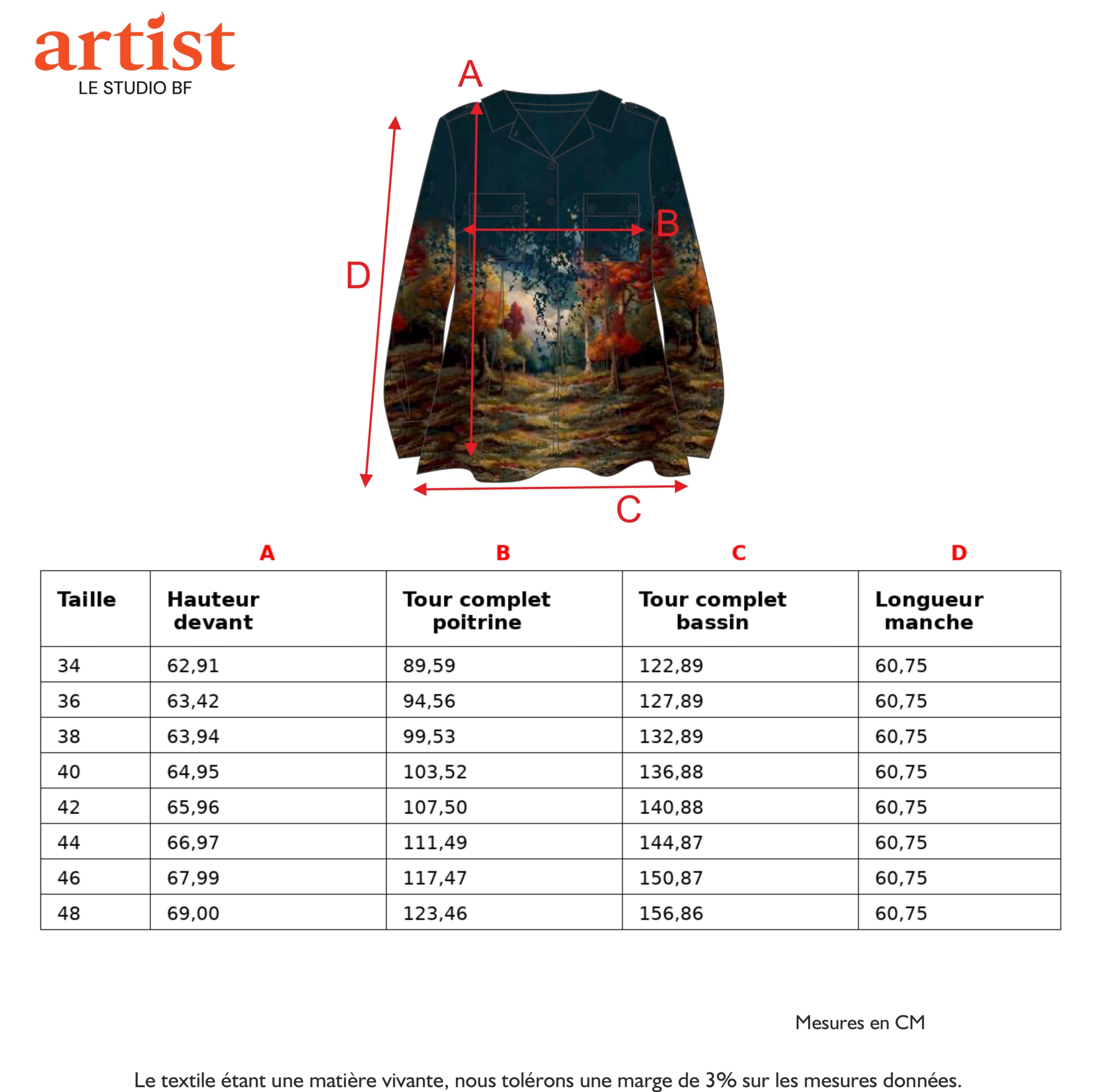 Guide des tailles - LA BLOUSE | SUR LA ROUTE DE MOUSTIERS