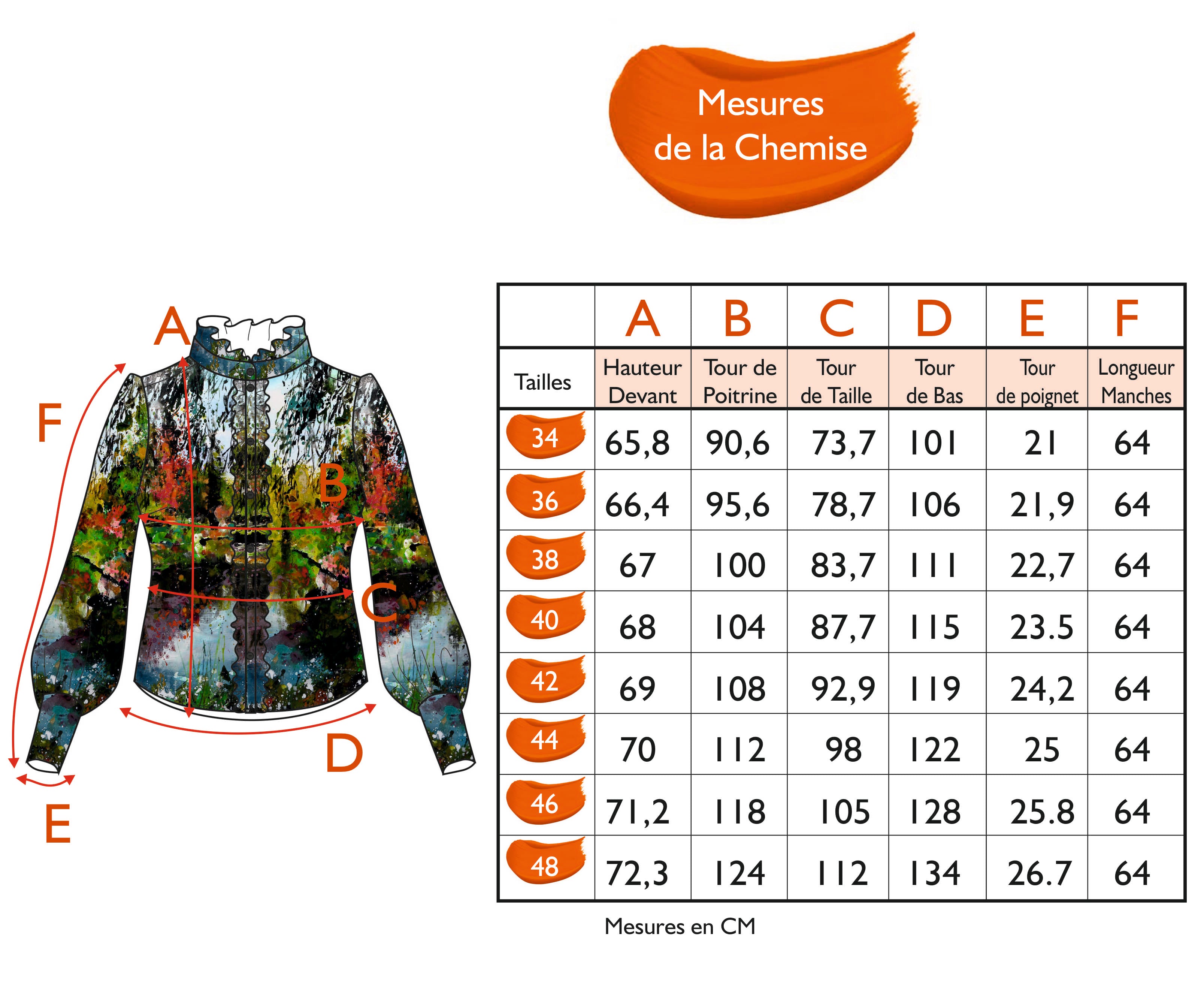 Guide des tailles - LA CHEMISE | AU PARADIS