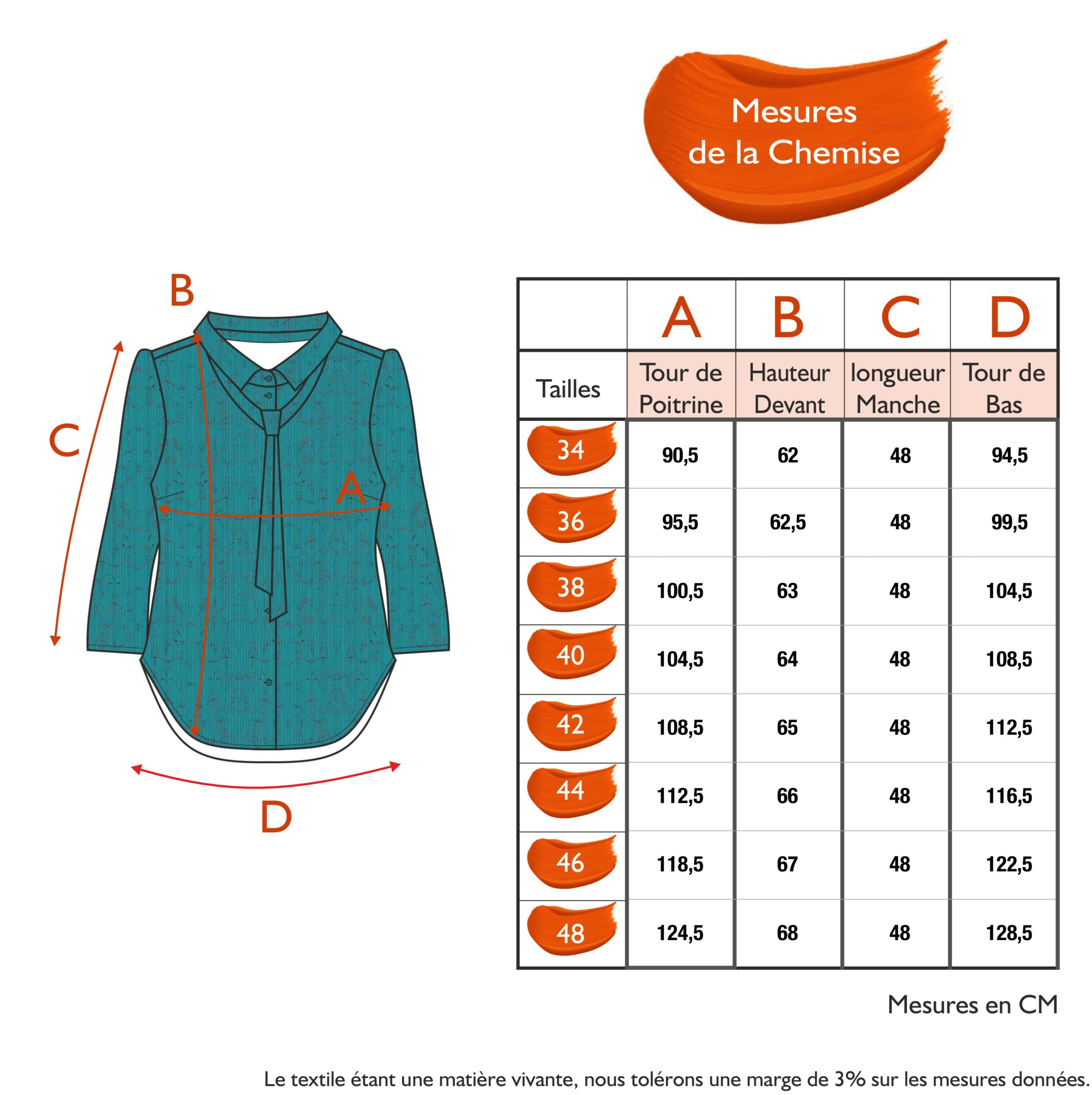 Guide des tailles - LA CHEMISE | TROPIC