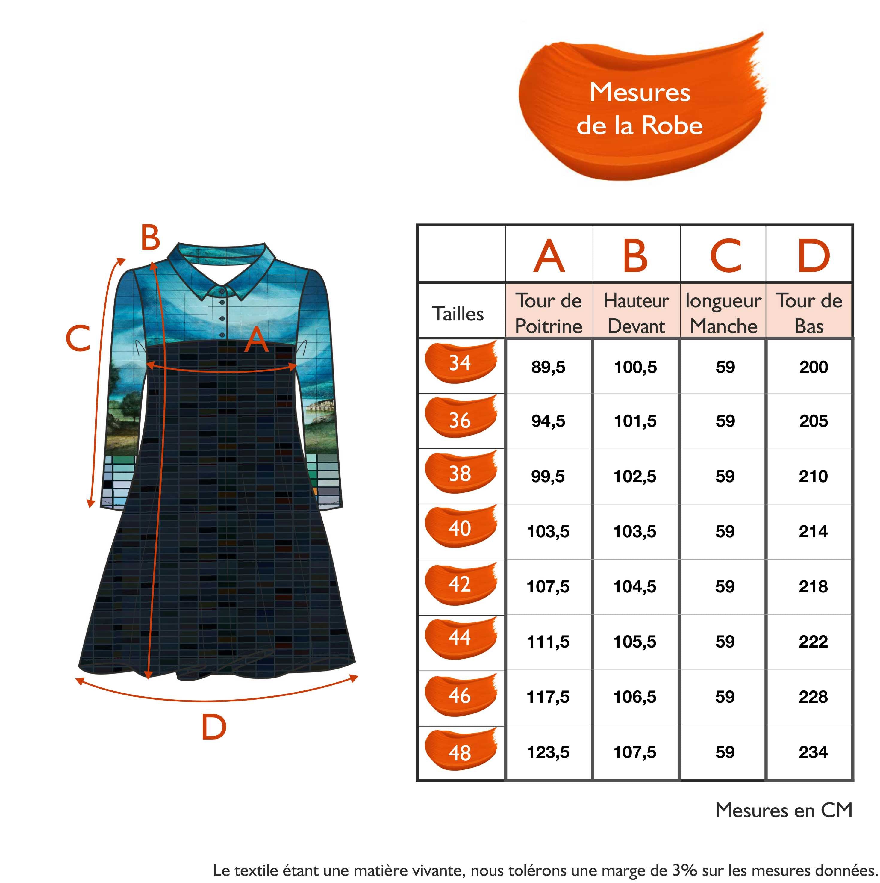Guide des tailles - LA ROBE | HARMONIA