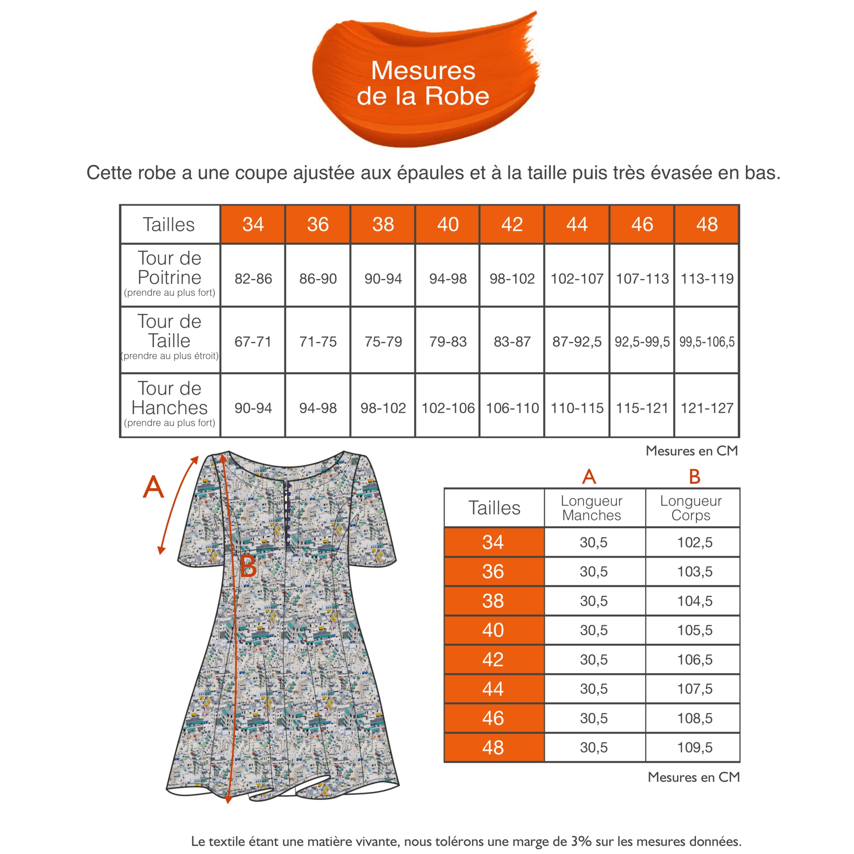 Guide des tailles - LA ROBE | OLYMPE