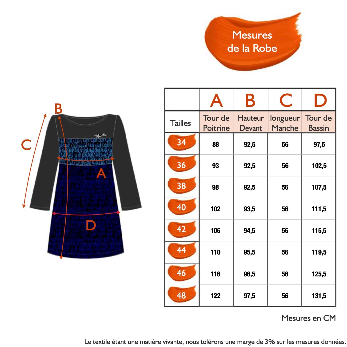 Guide des tailles - LA ROBE | EN BONNE COMPAGNIE