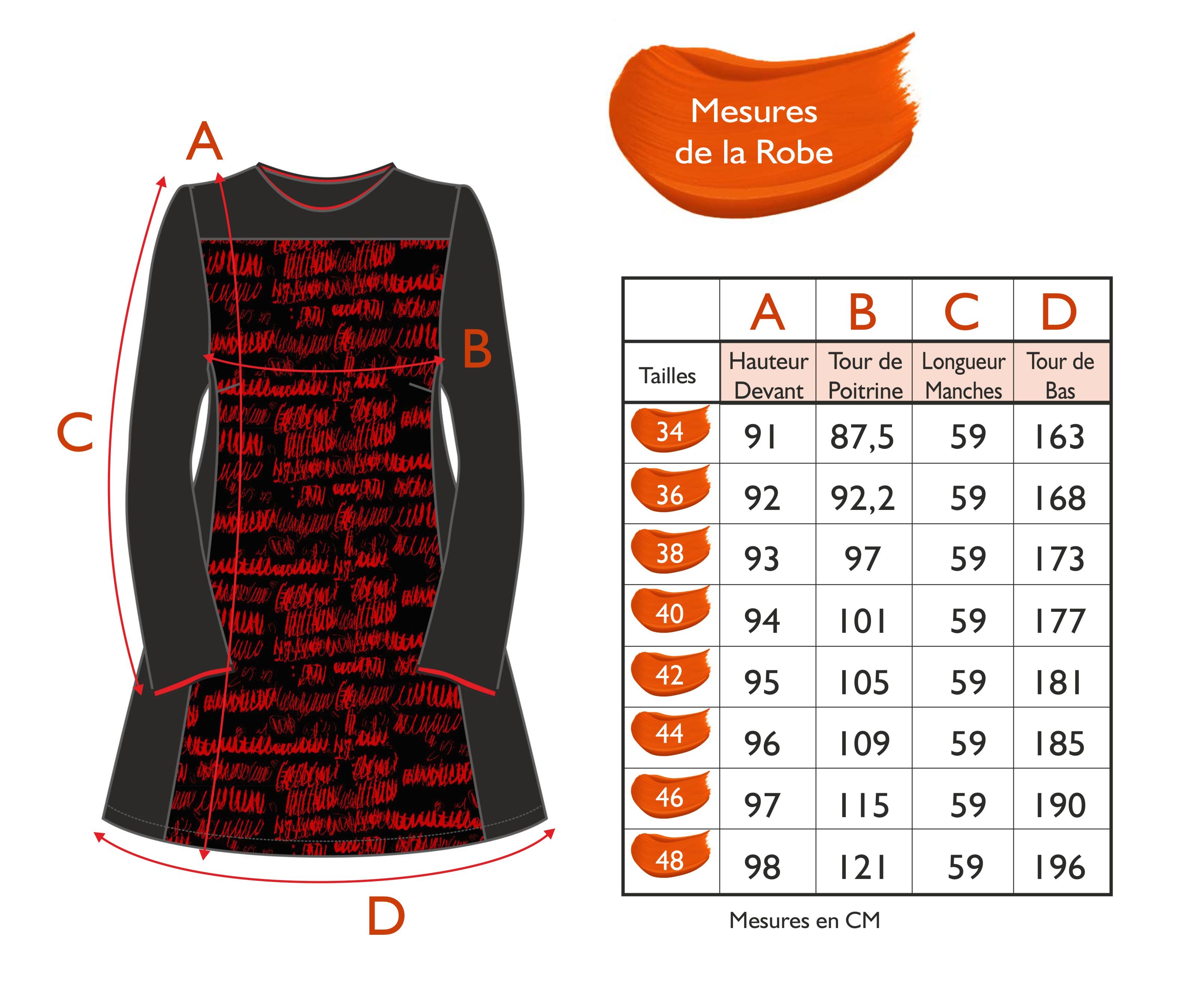 Guide des tailles - LA ROBE | A L'ORIGINE