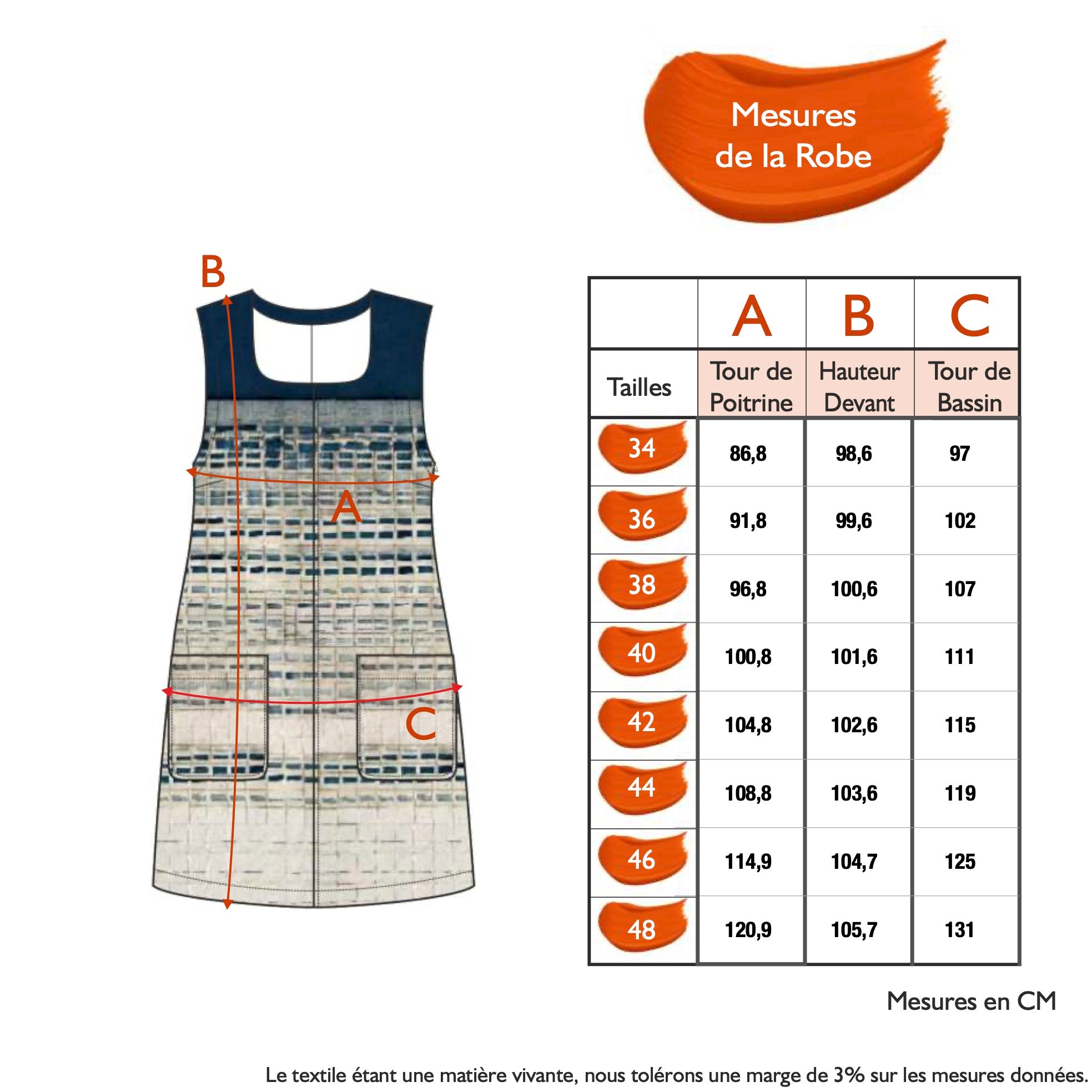 Guide des tailles - LA ROBE | LES MOTS BLEUS