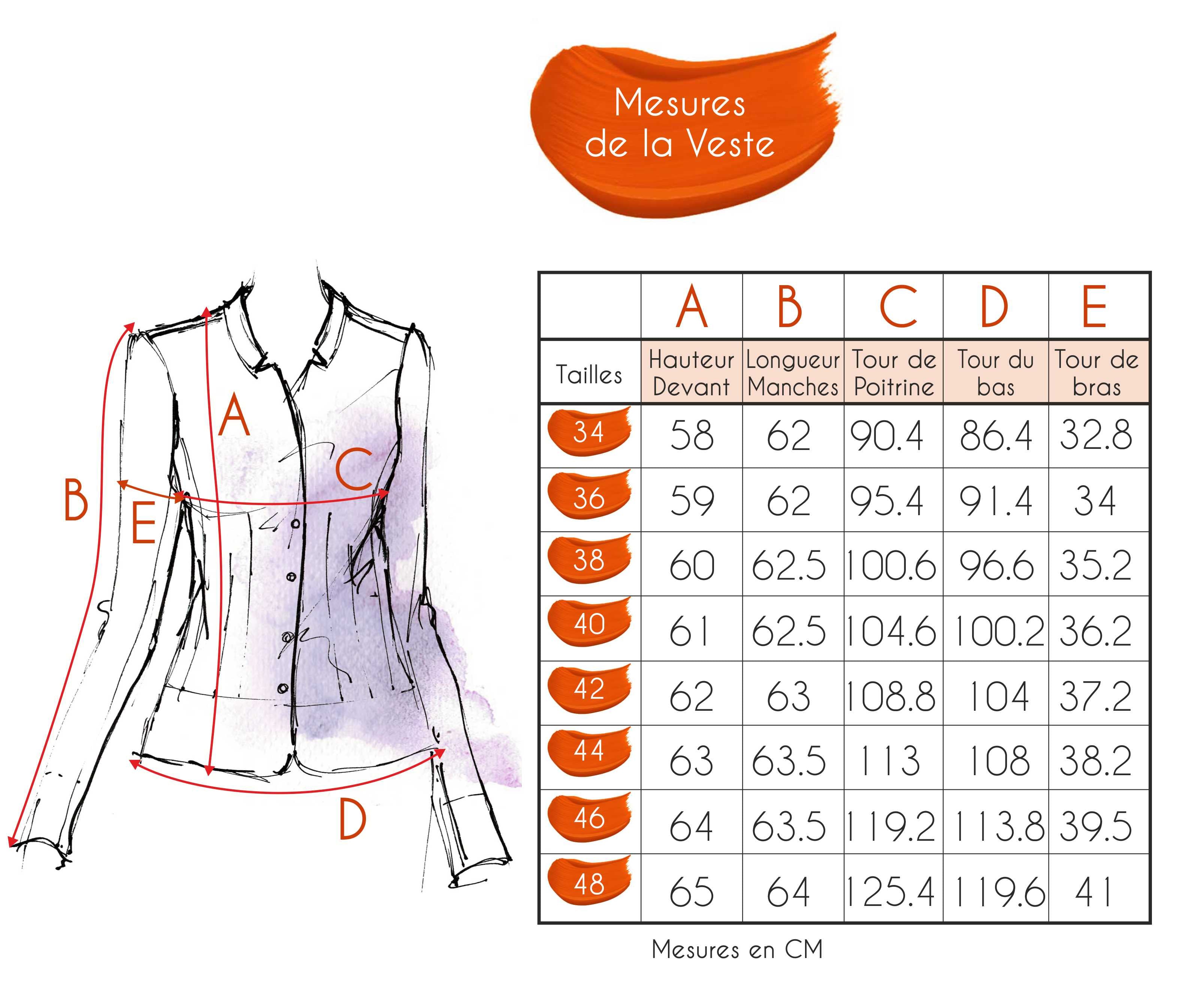 Guide des tailles - LA VESTE | STORIES