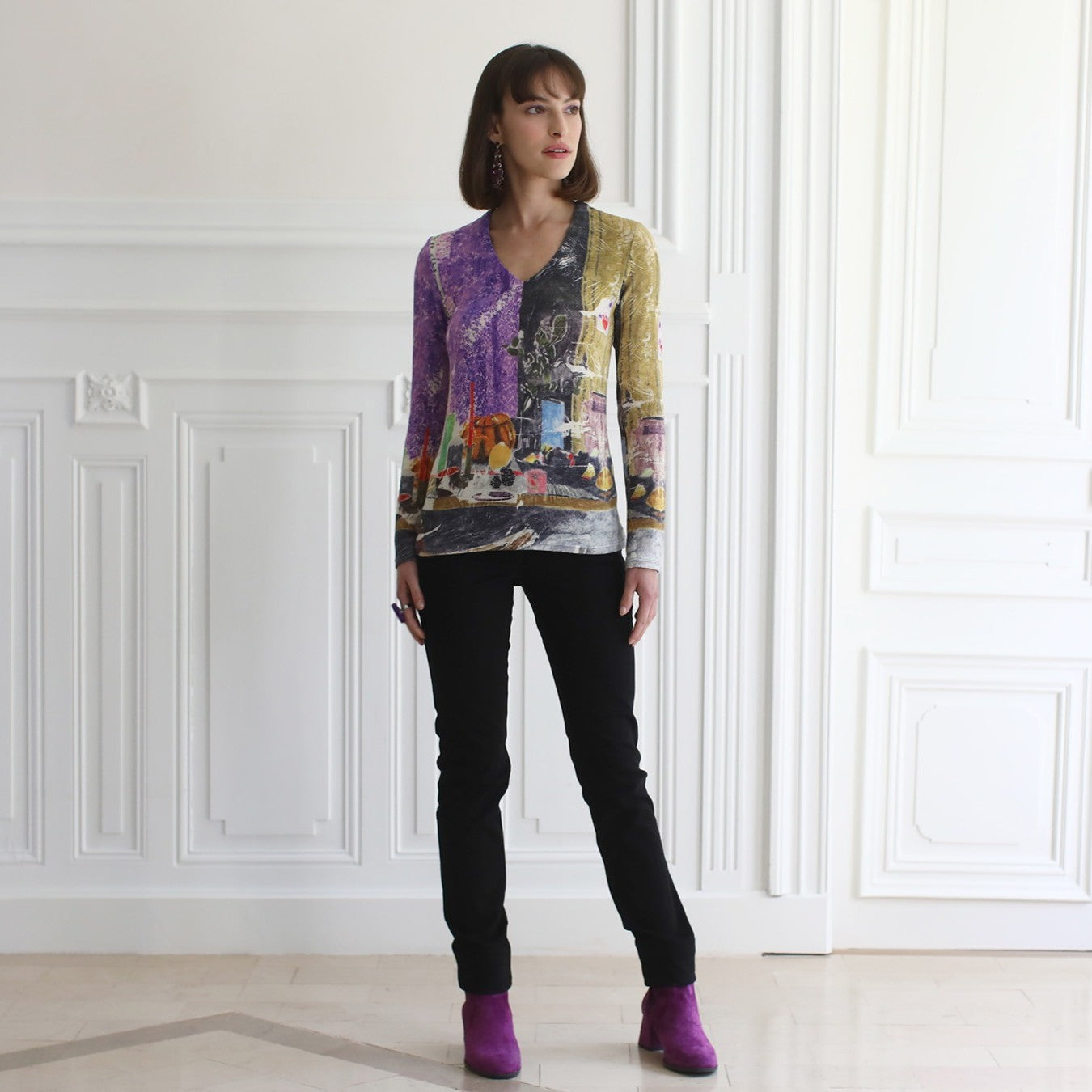 THE BLACK SUEDE PANTS | PURPLE COLOR