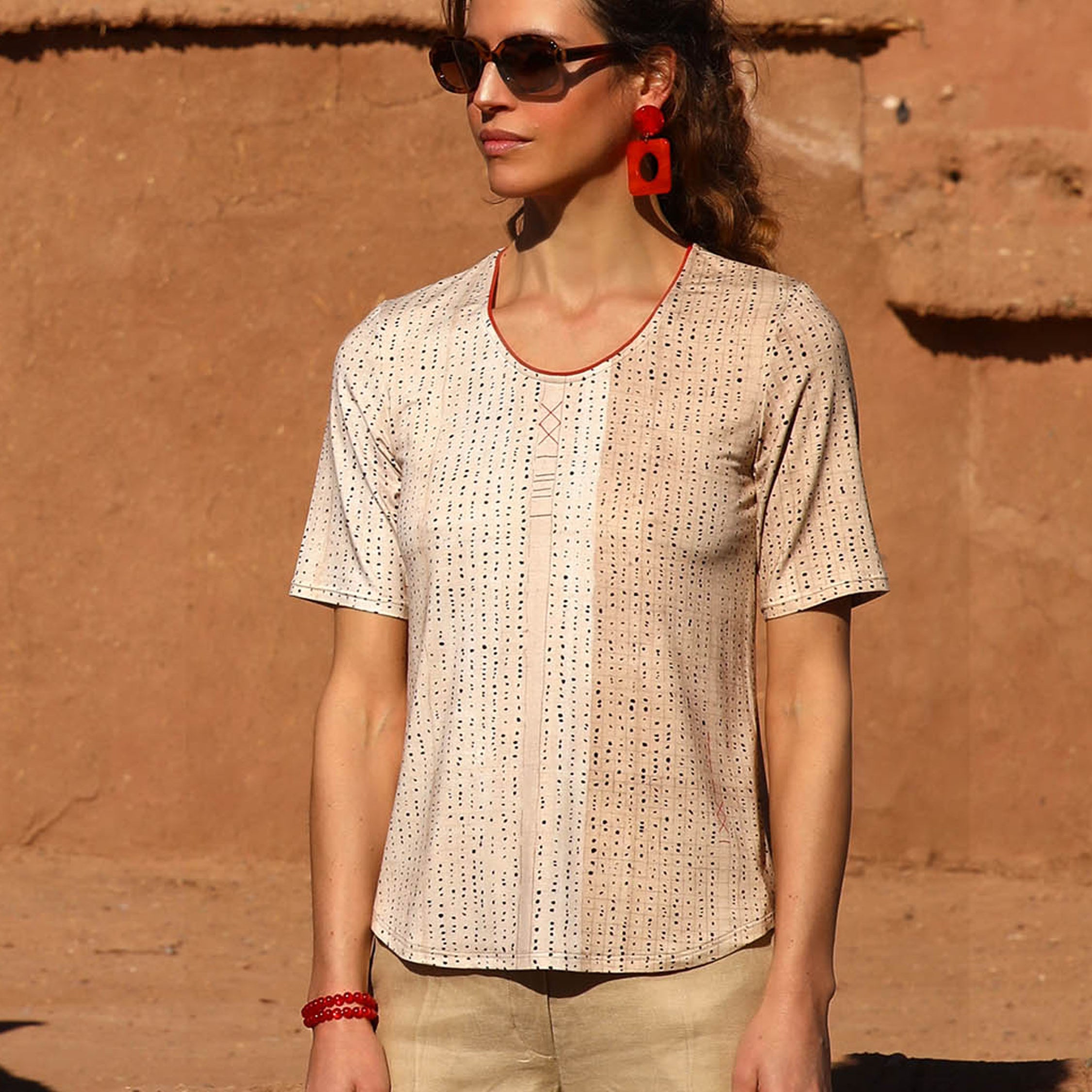 ROUND NECK TOP | ALONG THE FLAX THREAD