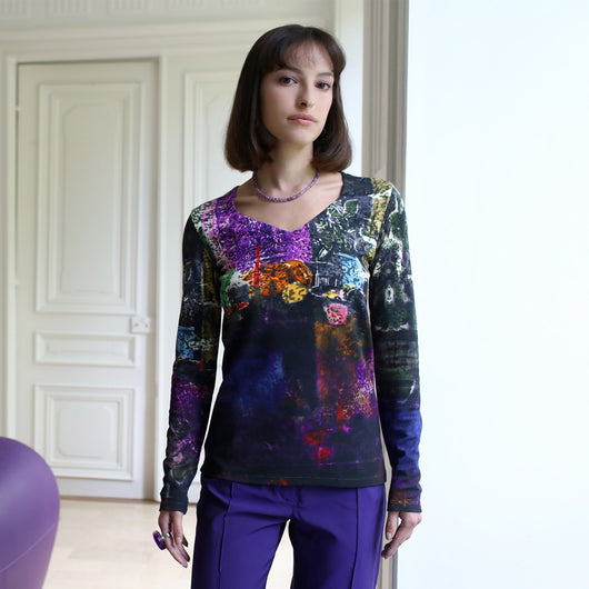 THE PRINTED TOP | PURPLE COLOR