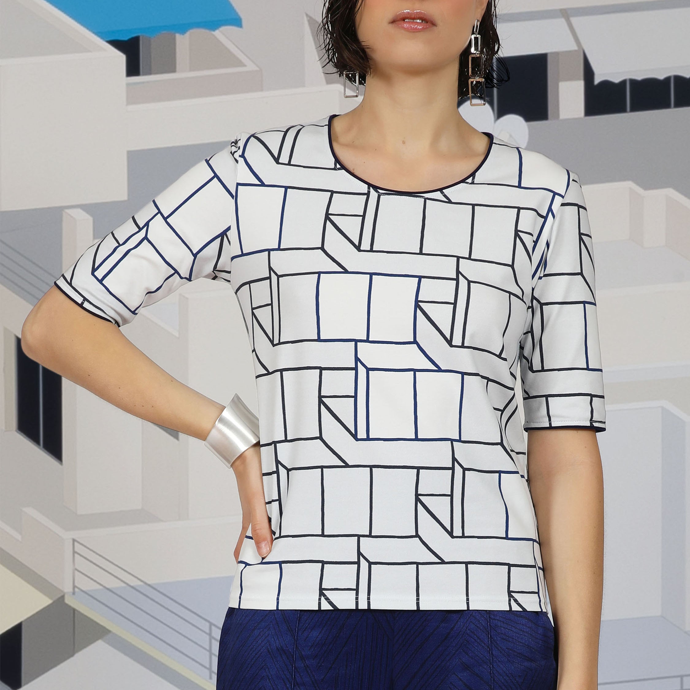 THE TOP WITH ELBOW SLEEVES | OLYMPUS