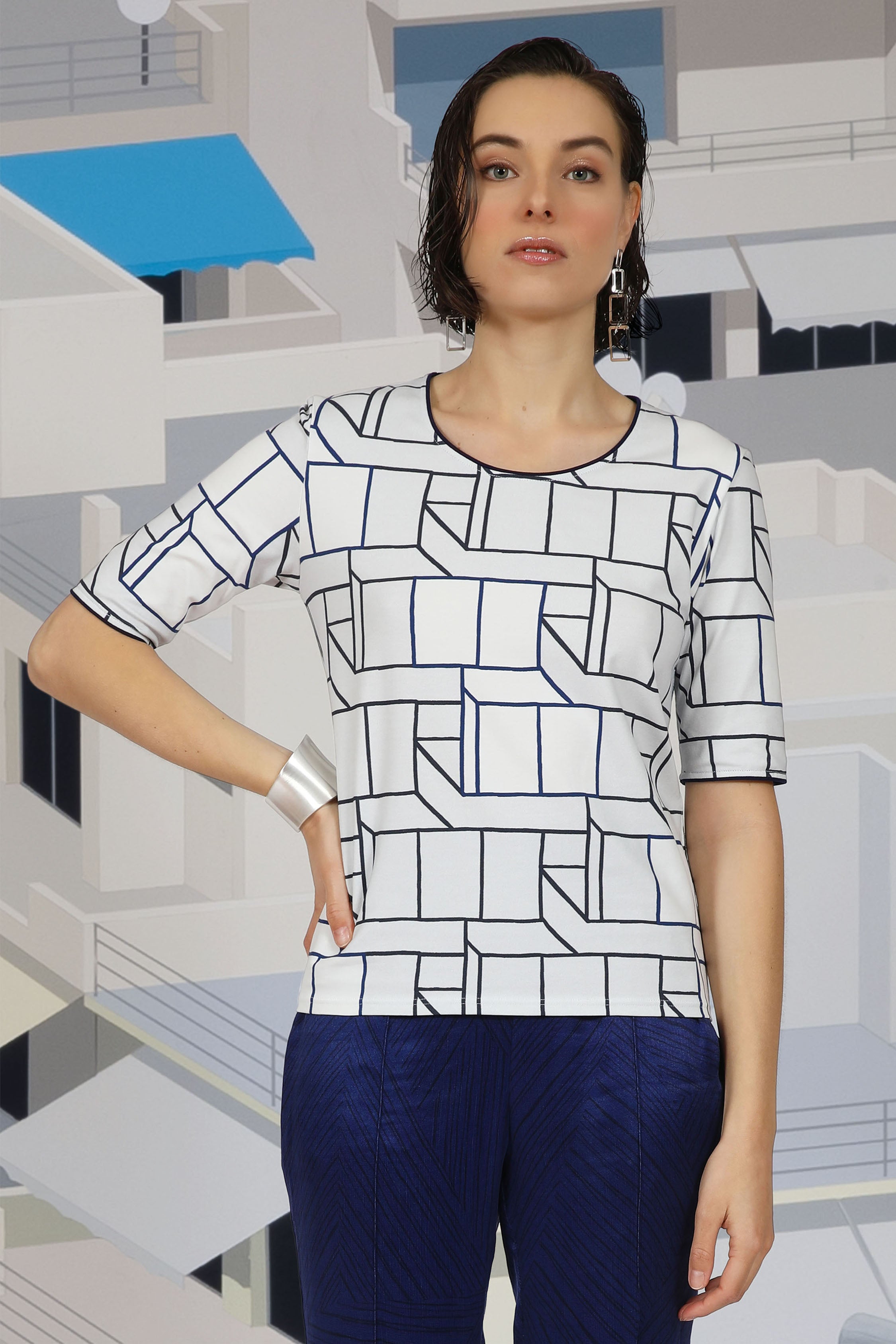 THE TOP WITH ELBOW SLEEVES | OLYMPUS