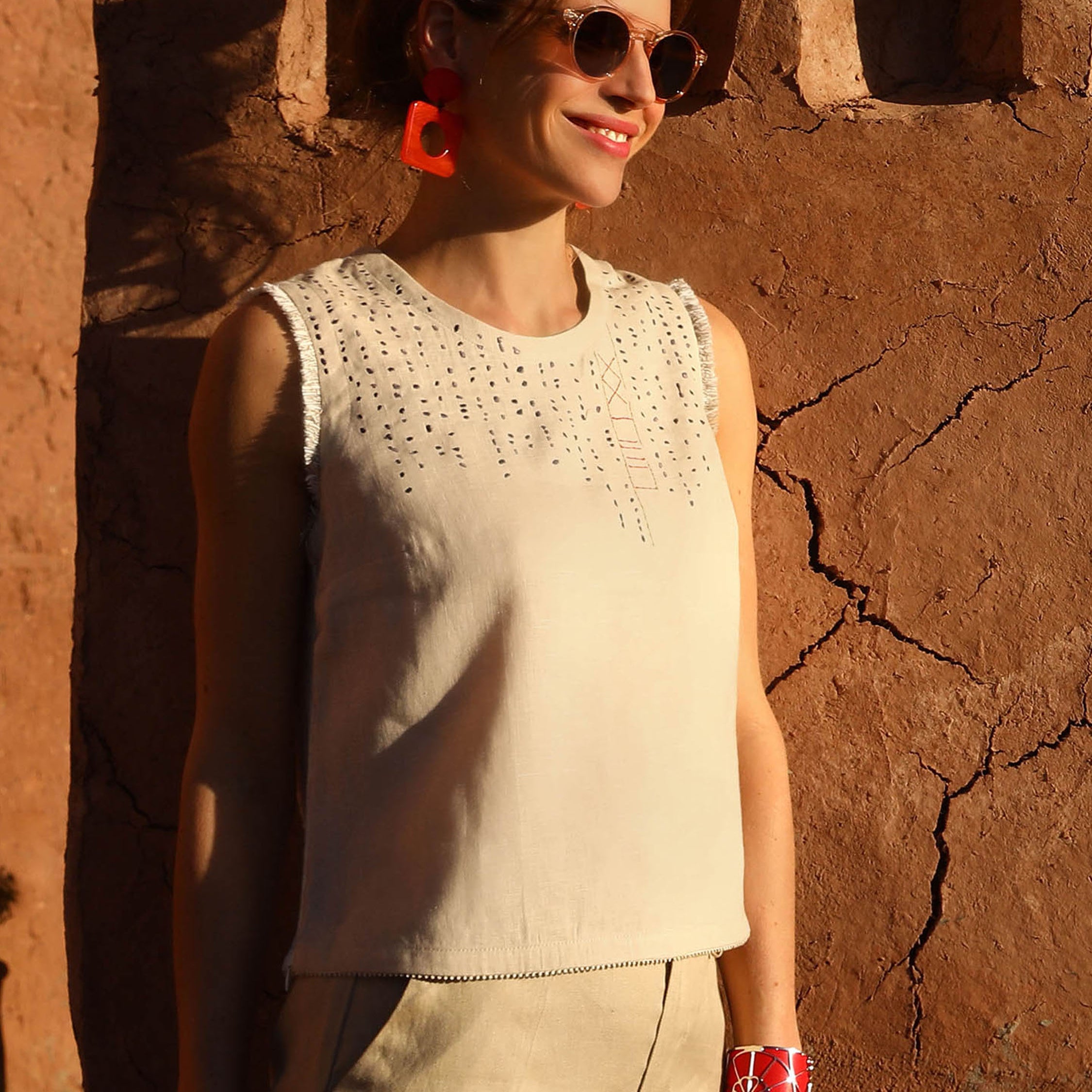 SLEEVELESS TOP | ALONG THE FLAX THREAD