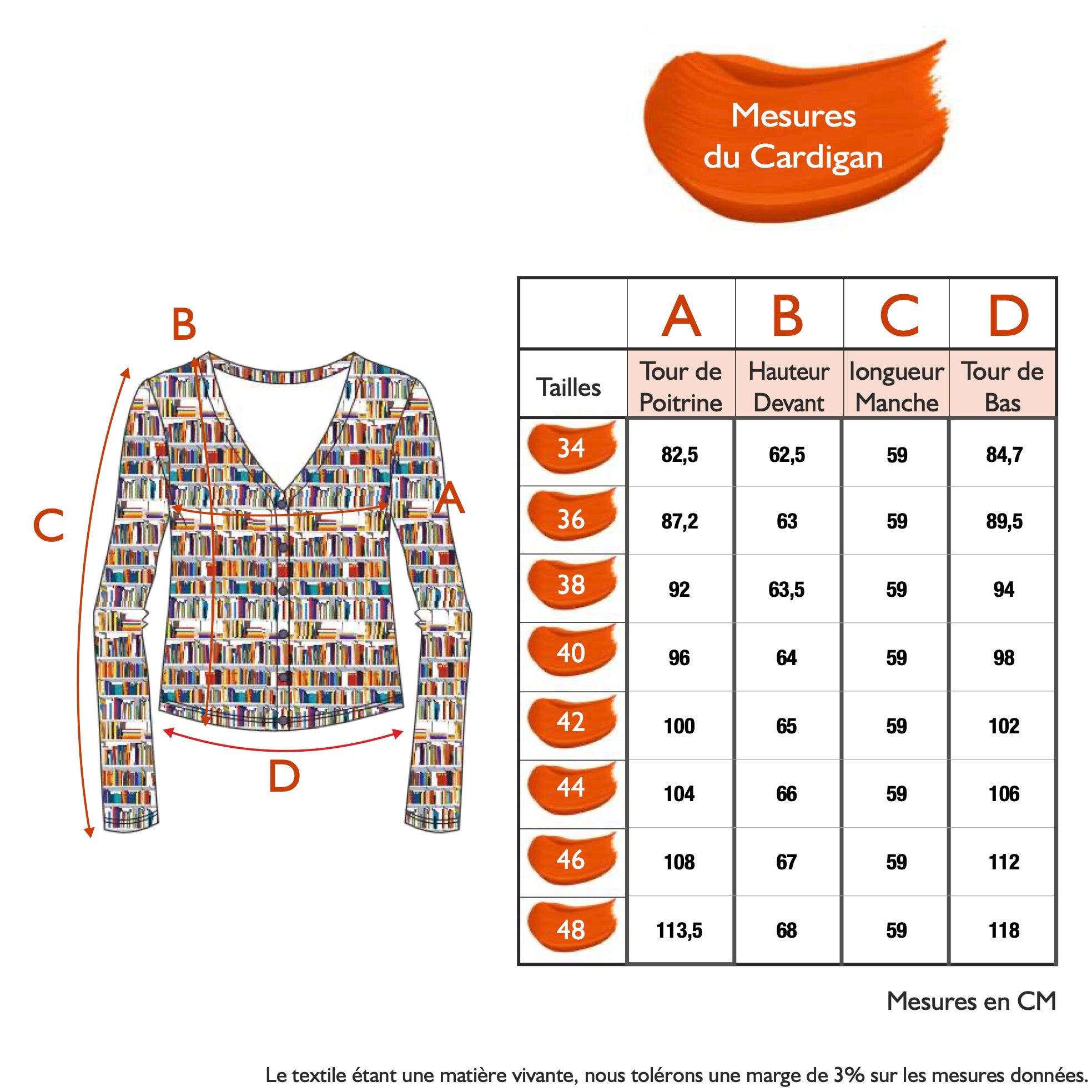 Guide des tailles - LE CARDIGAN | NOUVELLE VAGUE