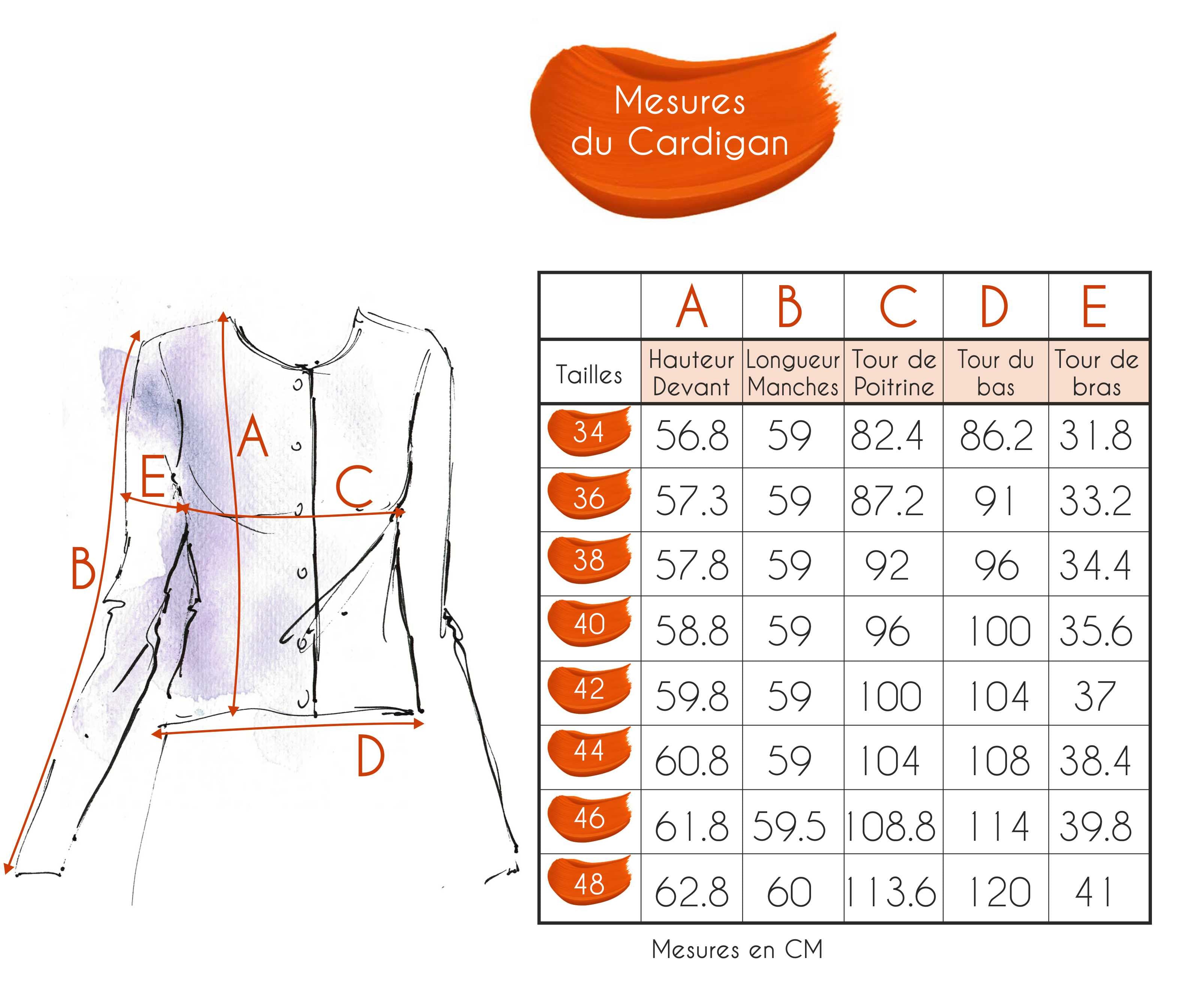 Guide des tailles - LE CARDIGAN | STORIES