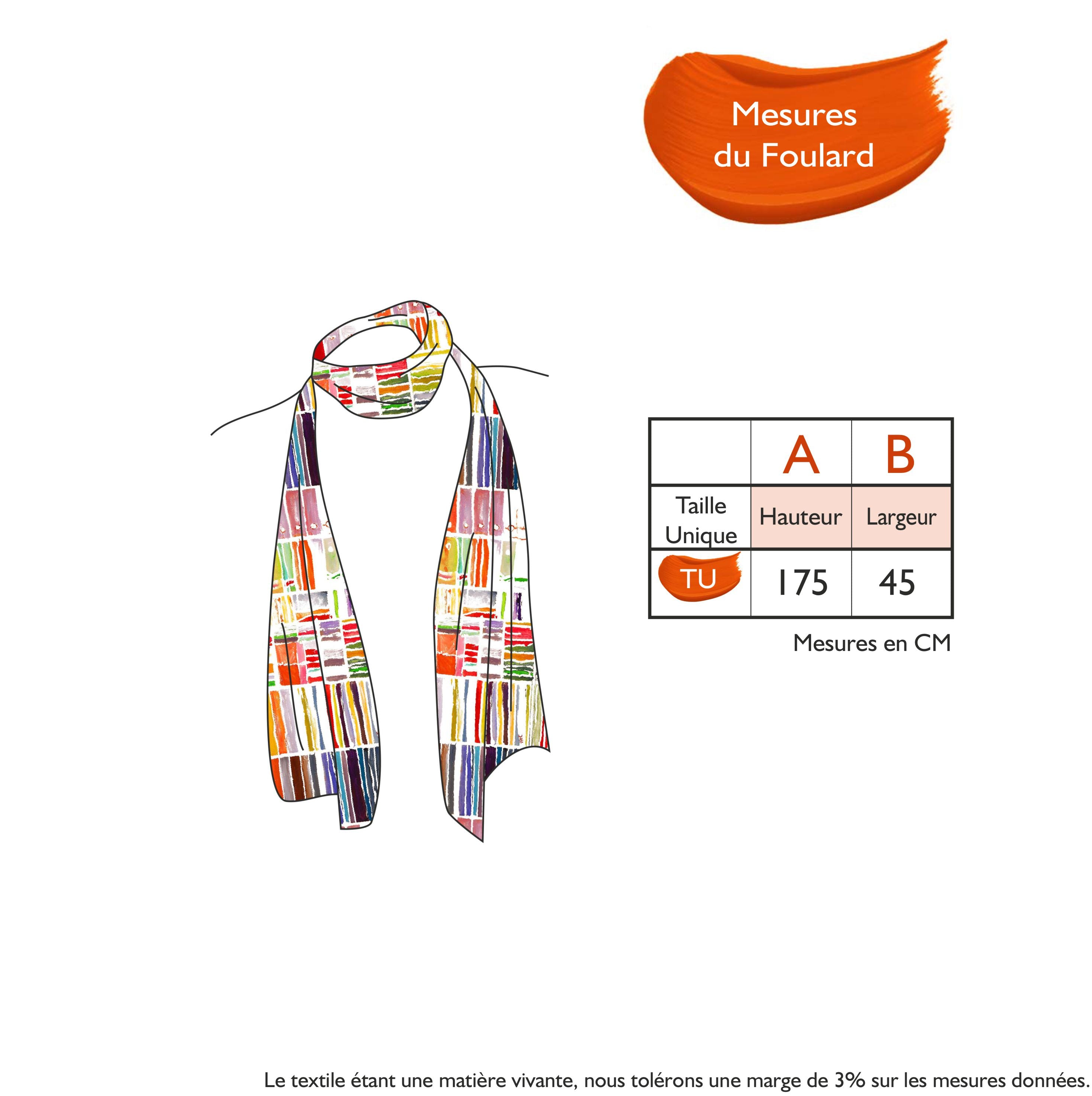 Guide des tailles - LE FOULARD EN SOIE | ROMANCE