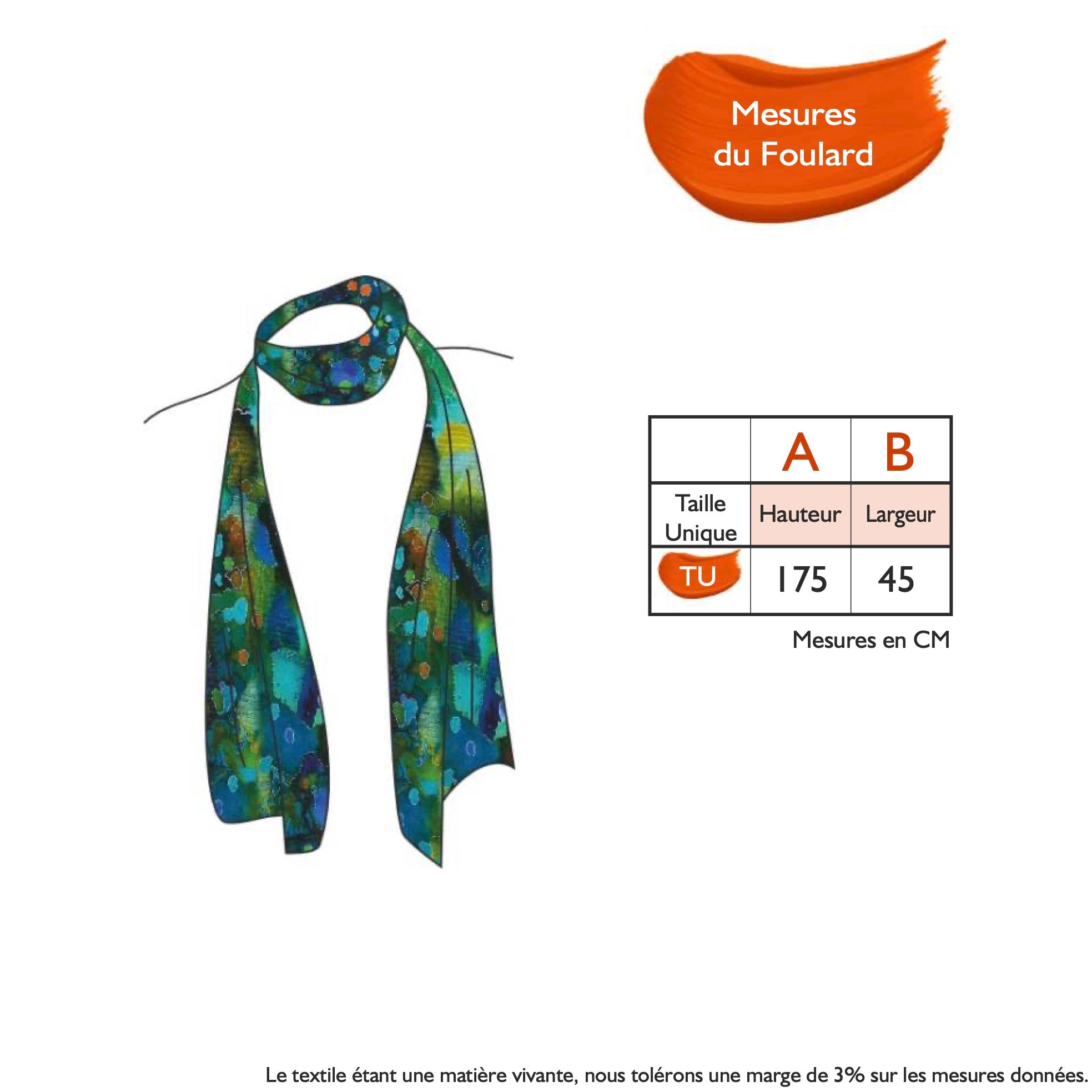 Guide des tailles - LE FOULARD EN SOIE | AU PAYS DES MERVEILLES