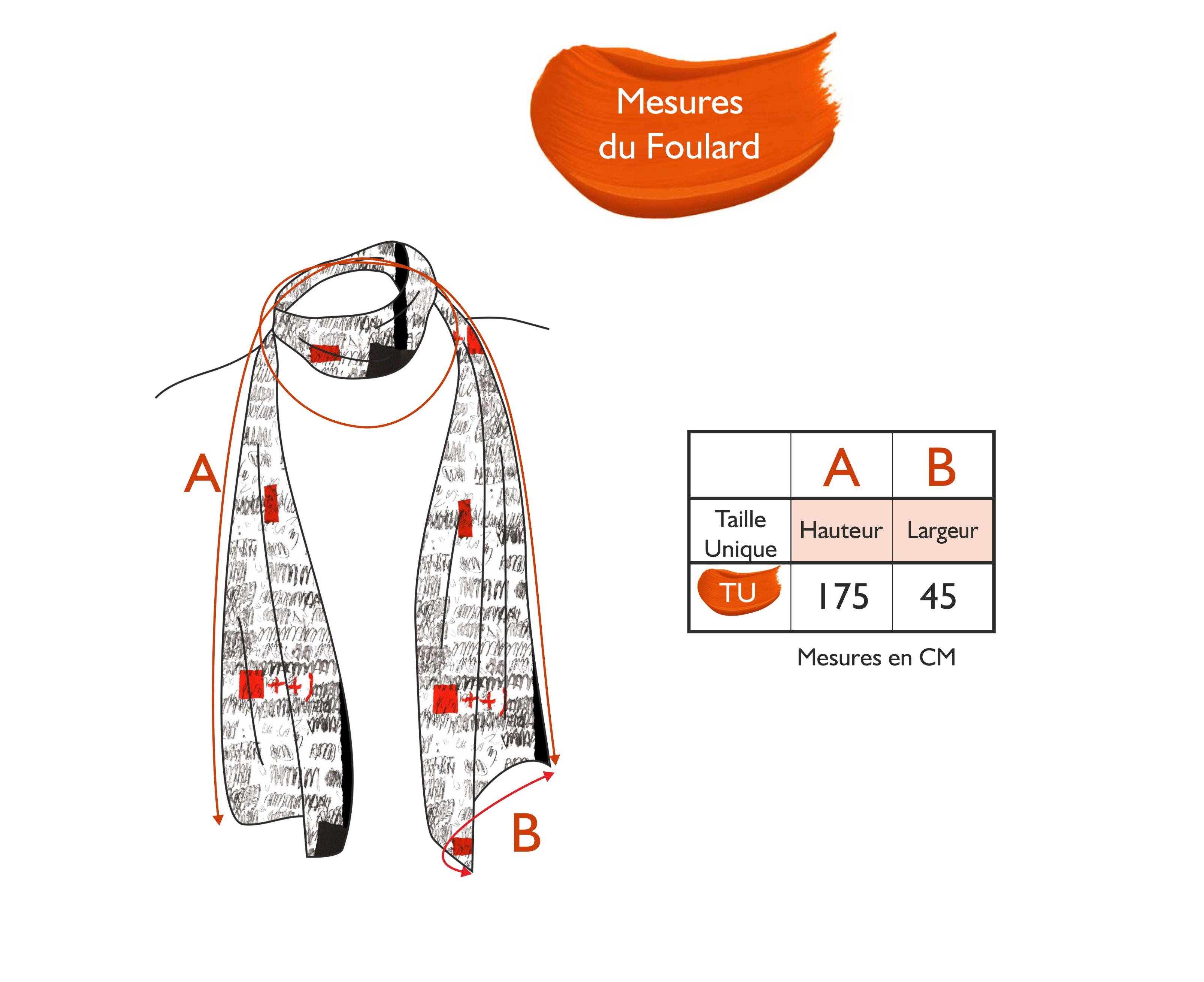 Guide des tailles - LE FOULARD EN SOIE | A L'ORIGINE