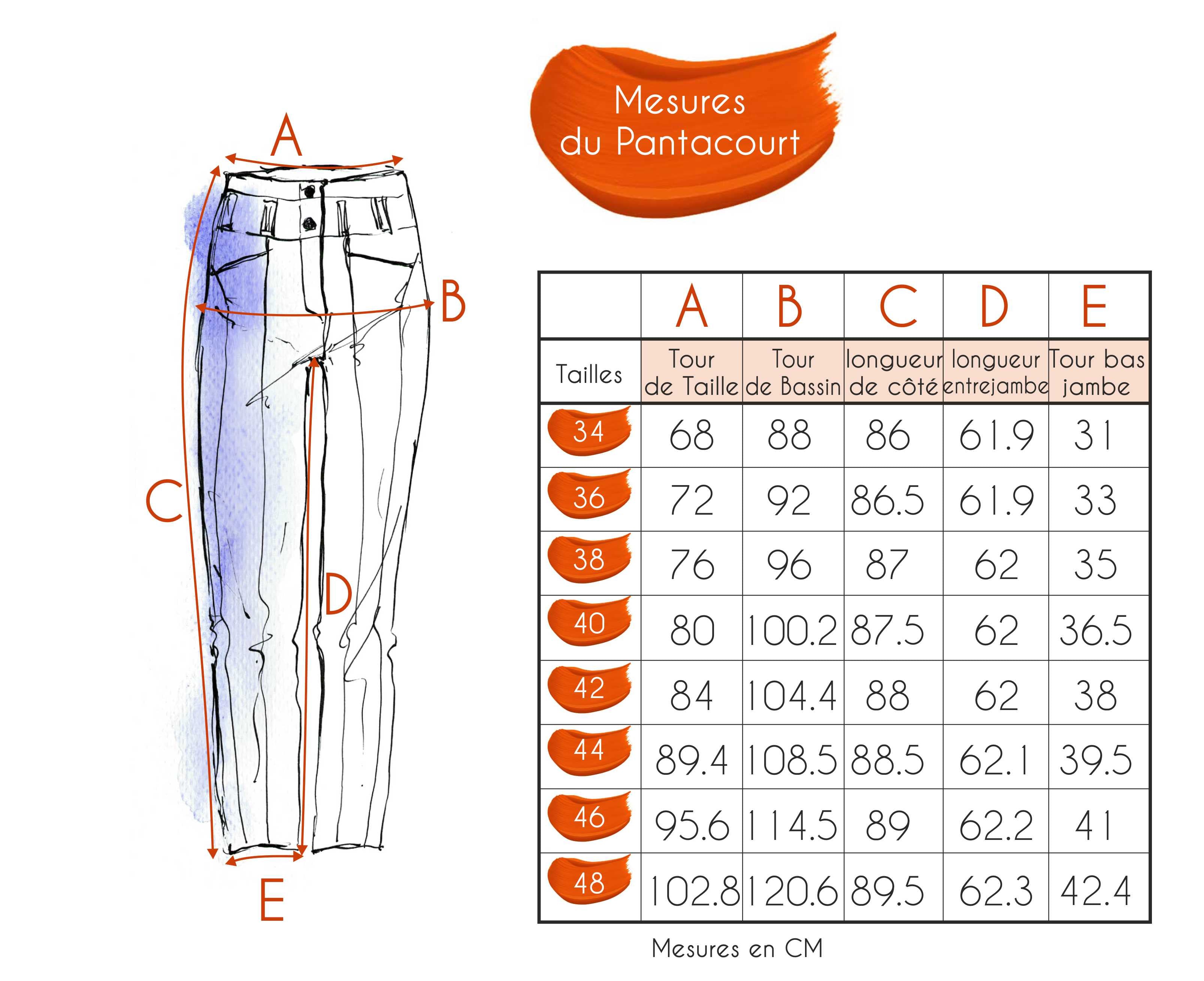 Guide des tailles - LE PANTACOURT | SUPERLYCRA 21