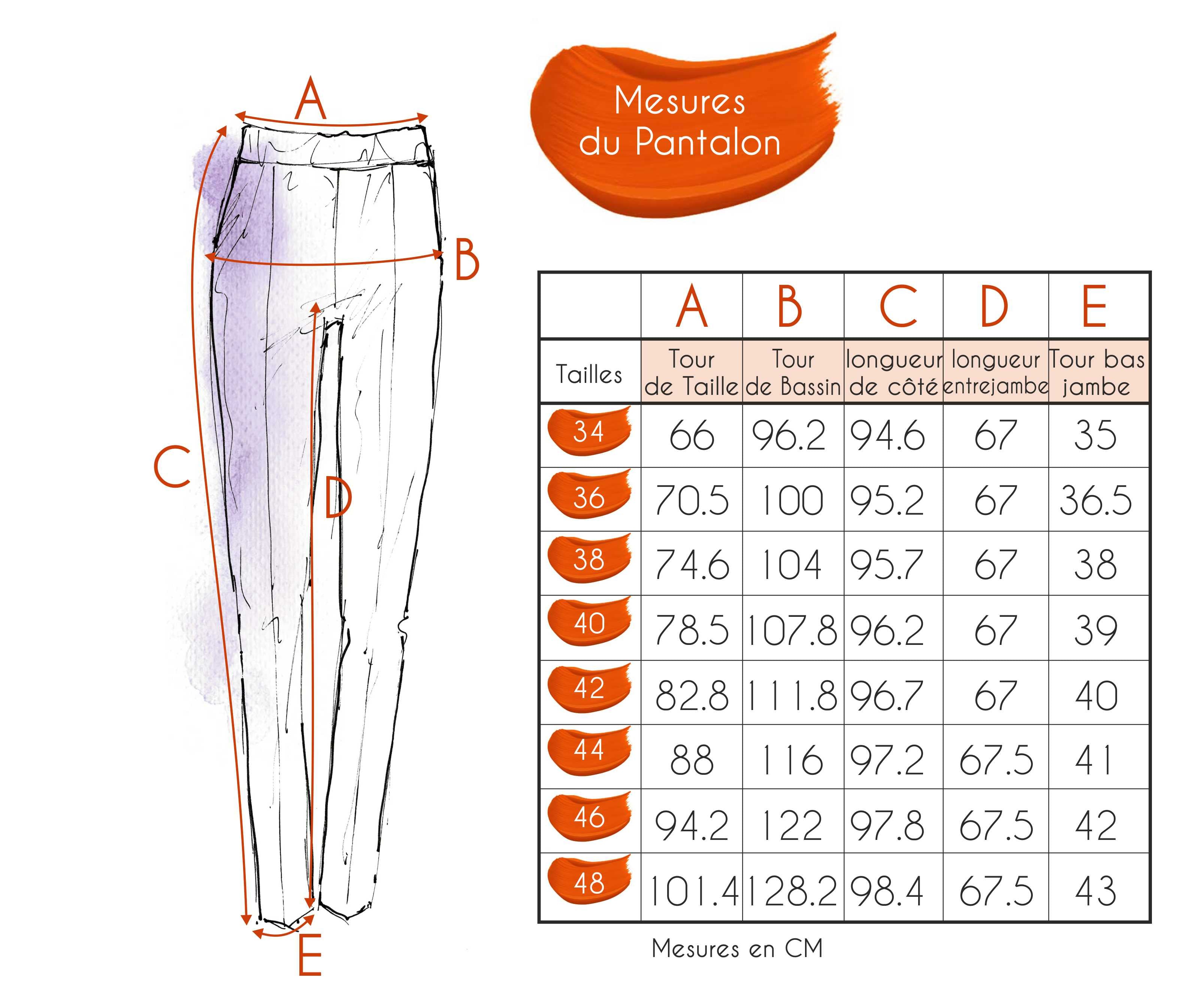 Guide des tailles - LE PANTALON | STORIES