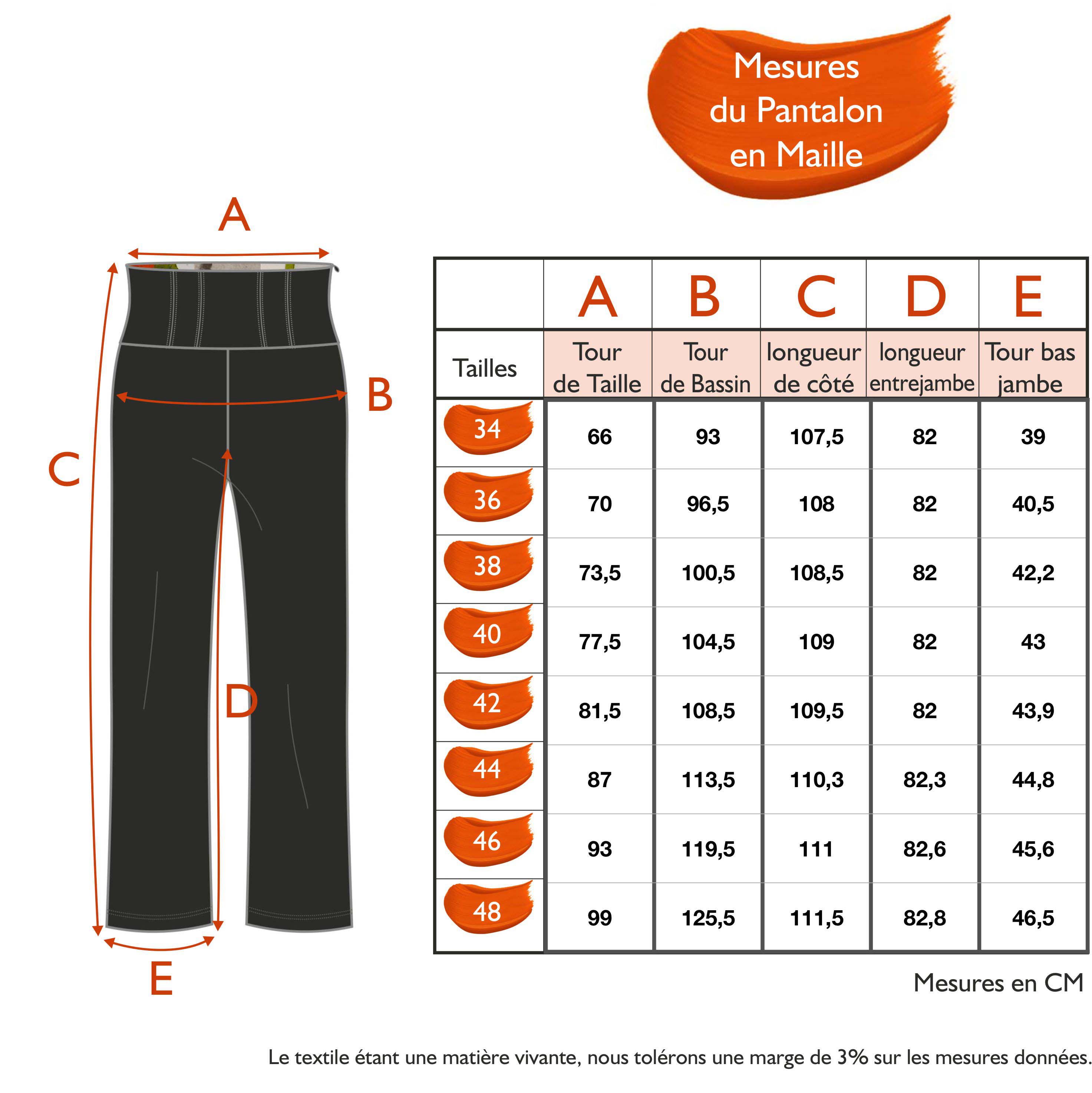 Guide des tailles - LE PANTALON EN MAILLE | FRAGMENTS
