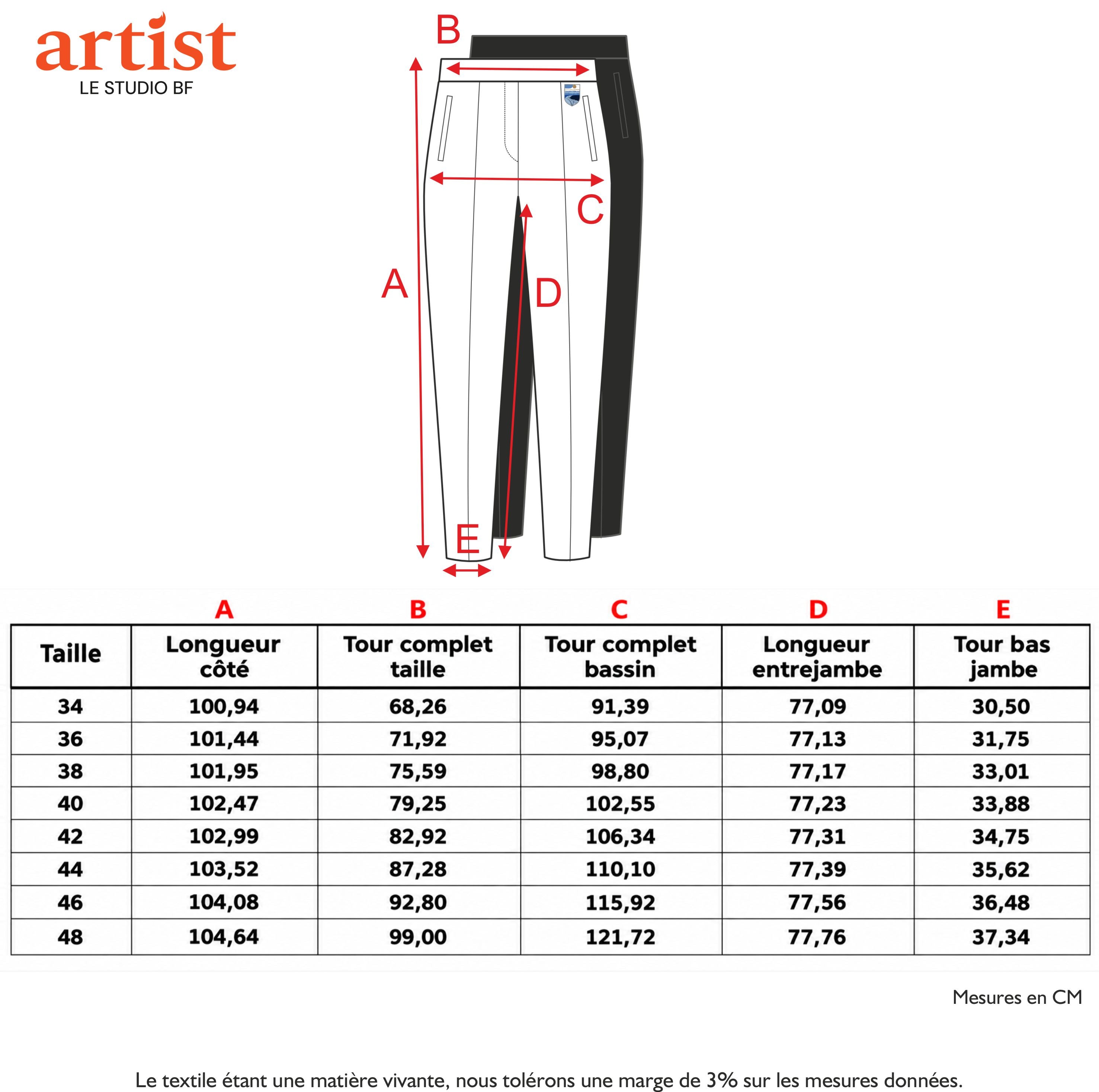 Guide des tailles - LE PANTALON FUSEAU | GRAND NORD