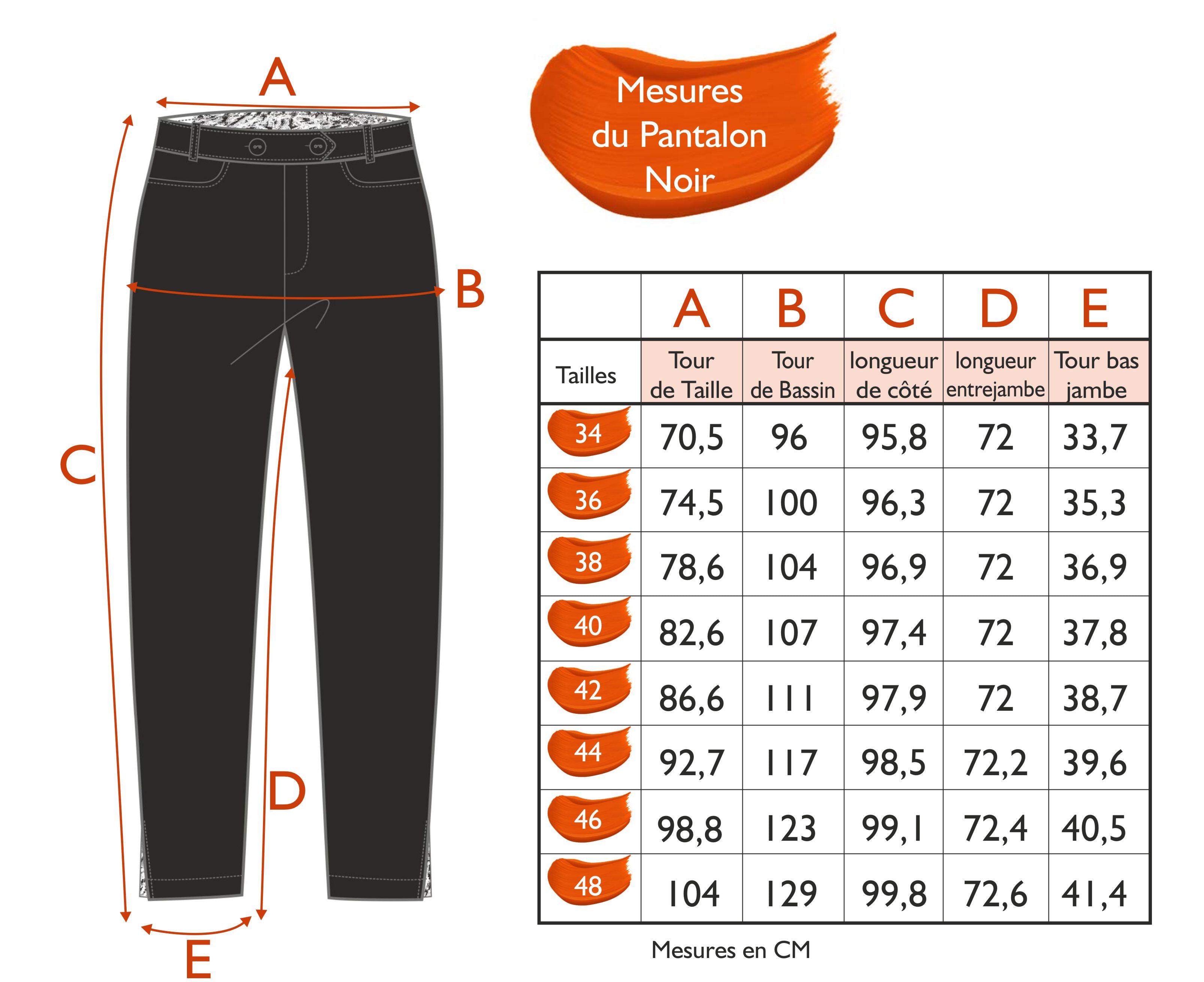 Guide des tailles - LE PANTALON | A L'ORIGINE