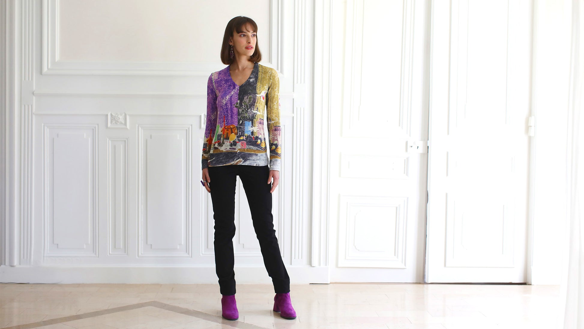 LE PANTALON SUÉDÉ NOIR | COULEUR POURPRE