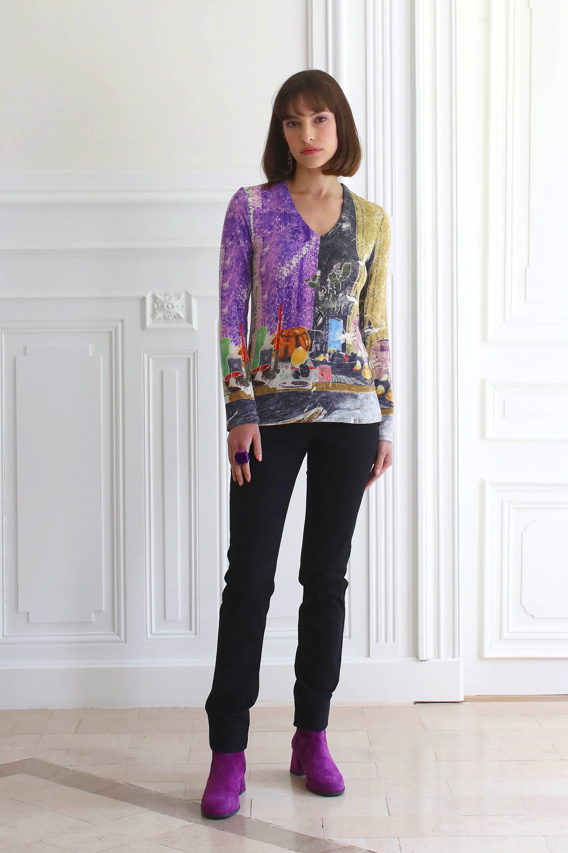 LE PANTALON SUÉDÉ NOIR | COULEUR POURPRE