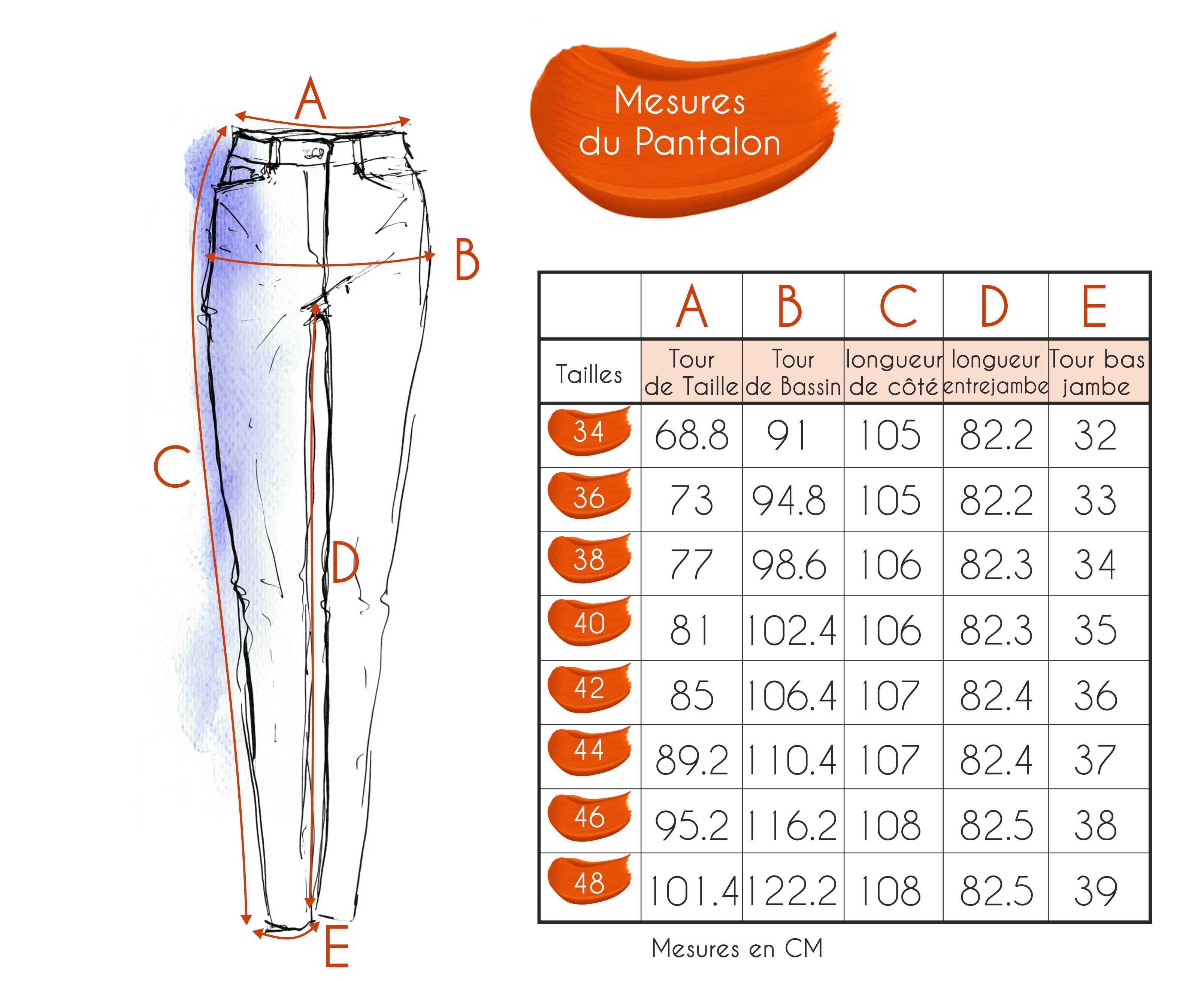 Guide des tailles - LE PANTALON | SUPERLYCRA 21