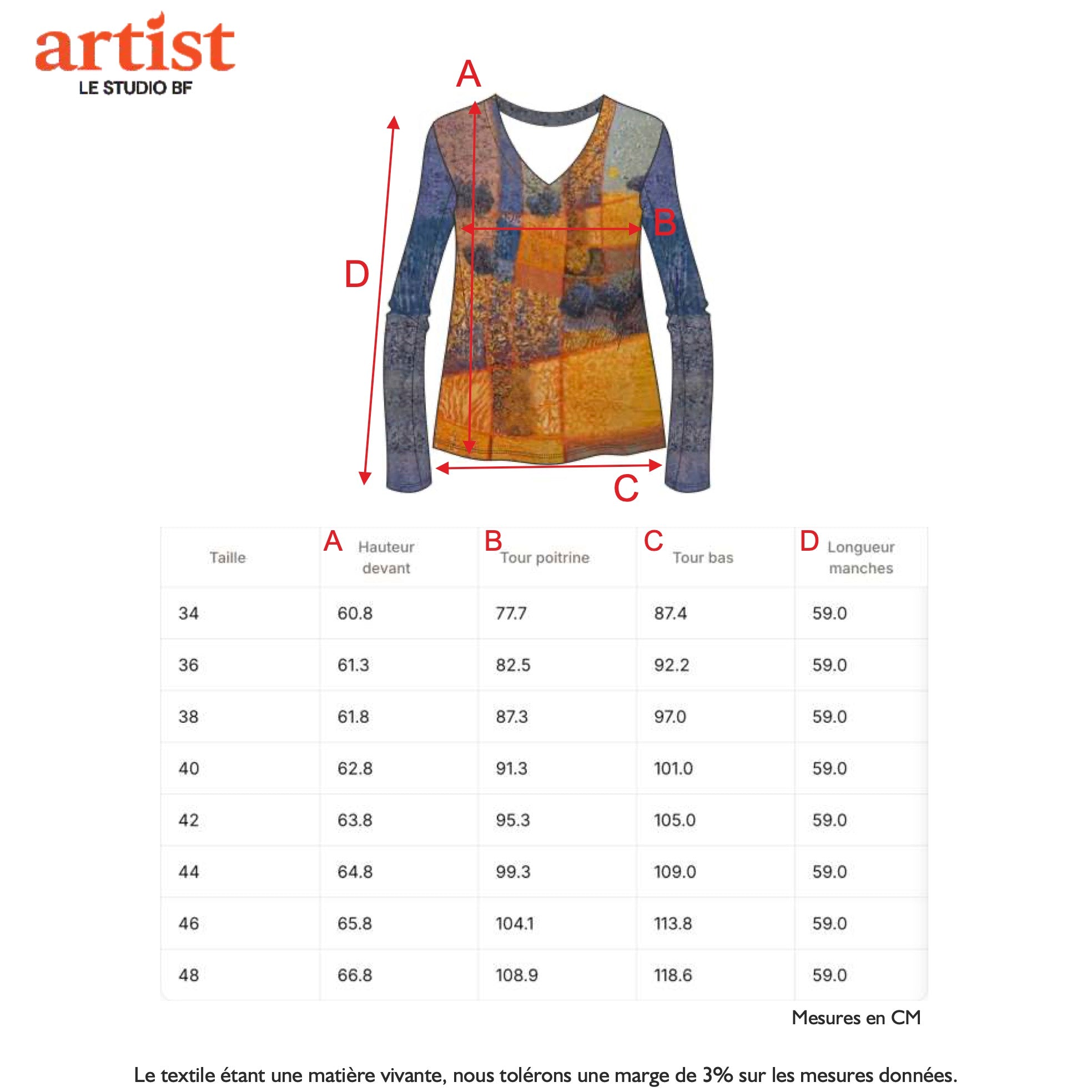 Guide des tailles - LE PULL IMPRIMÉ | JARDIN SECRET