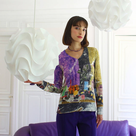 THE PRINTED SWEATER | PURPLE COLOR