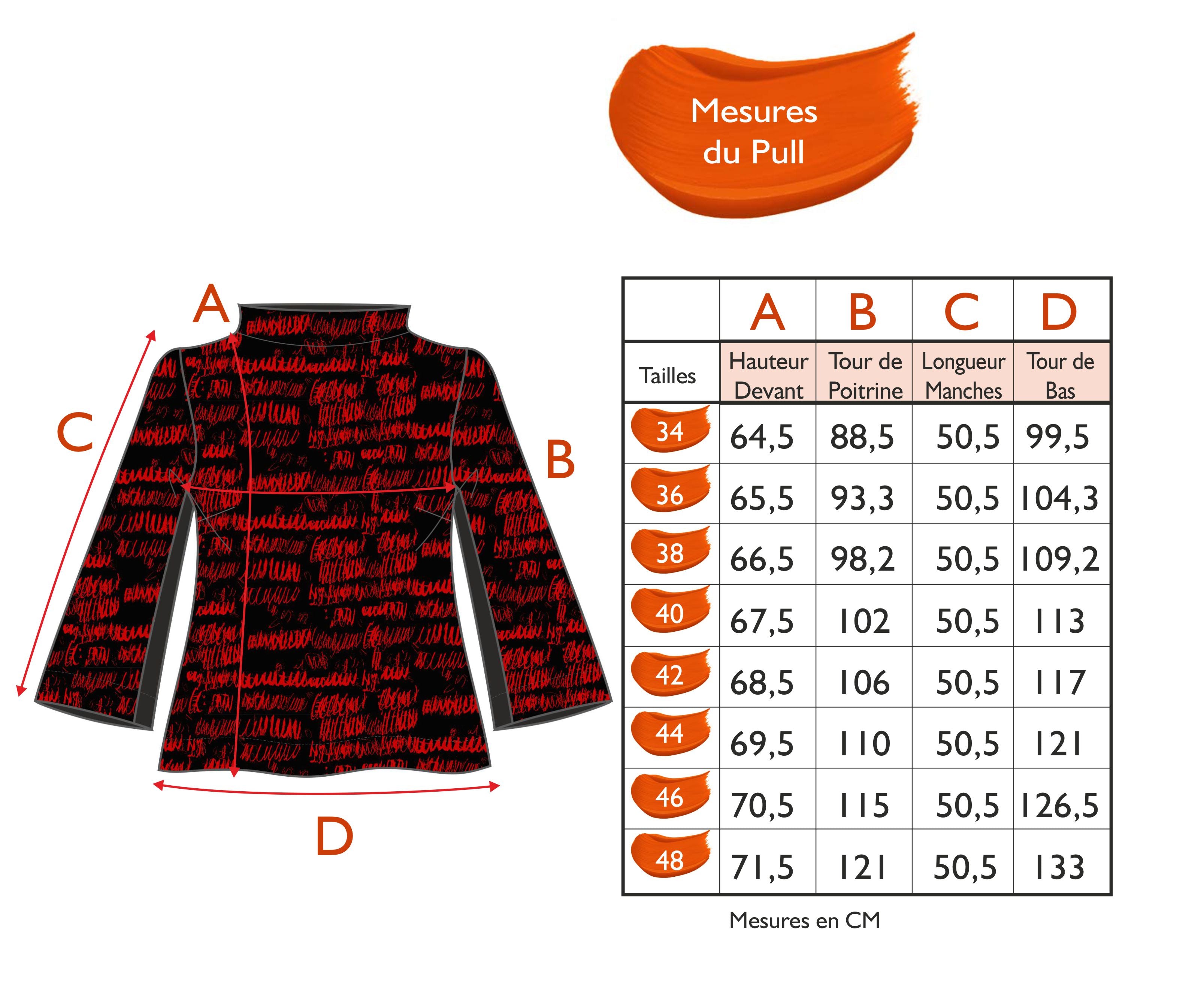 Guide des tailles - LE PULL | A L'ORIGINE