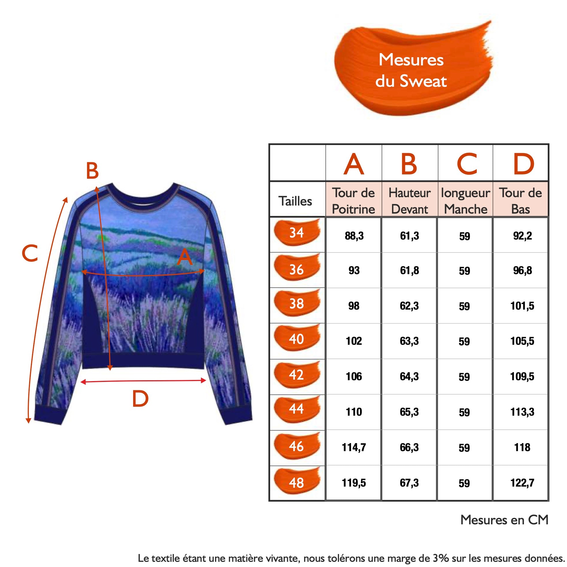 Guide des tailles - LE SWEAT | LES GRANDS CHEMINS