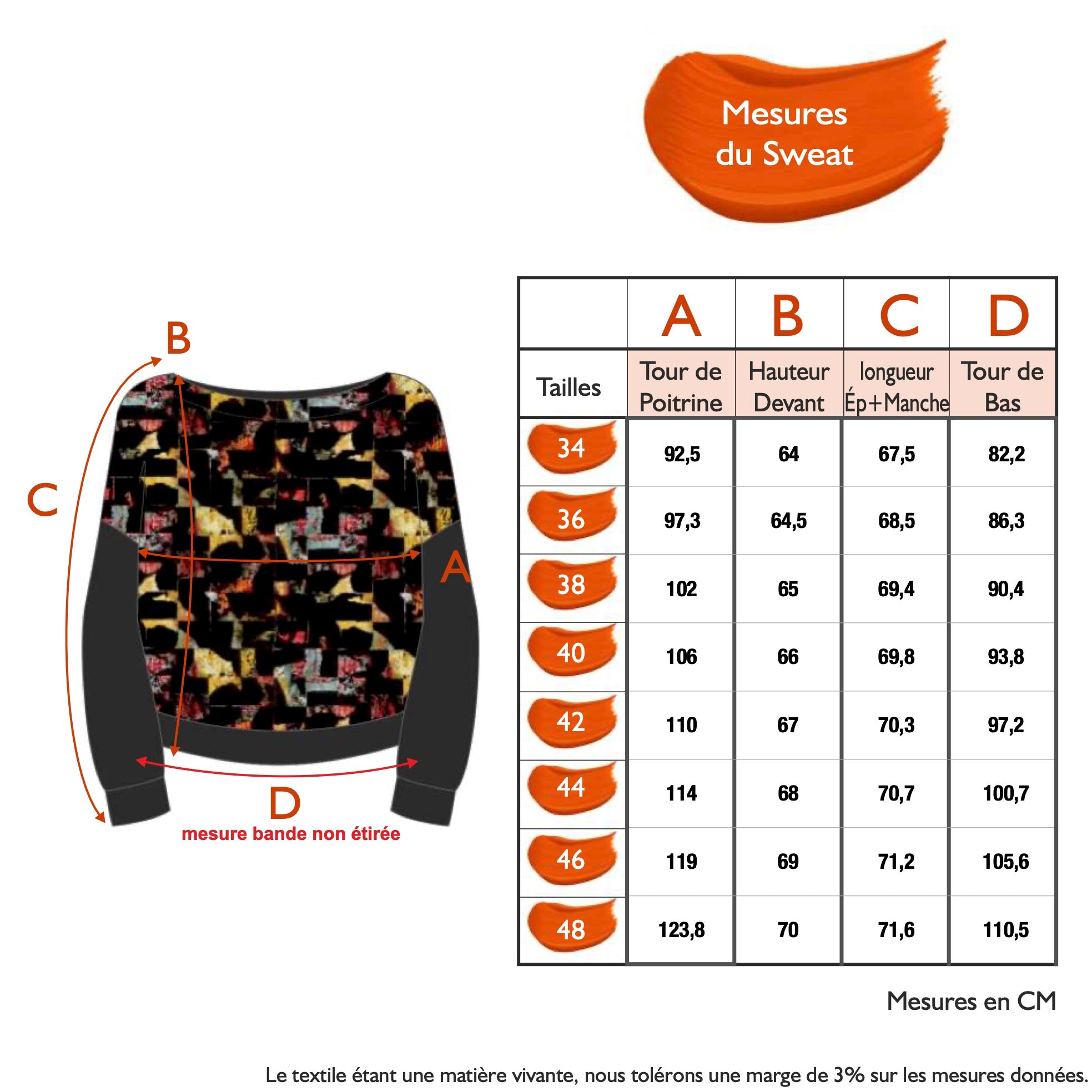 Guide des tailles - LE SWEAT | A FLEUR DE PEAU