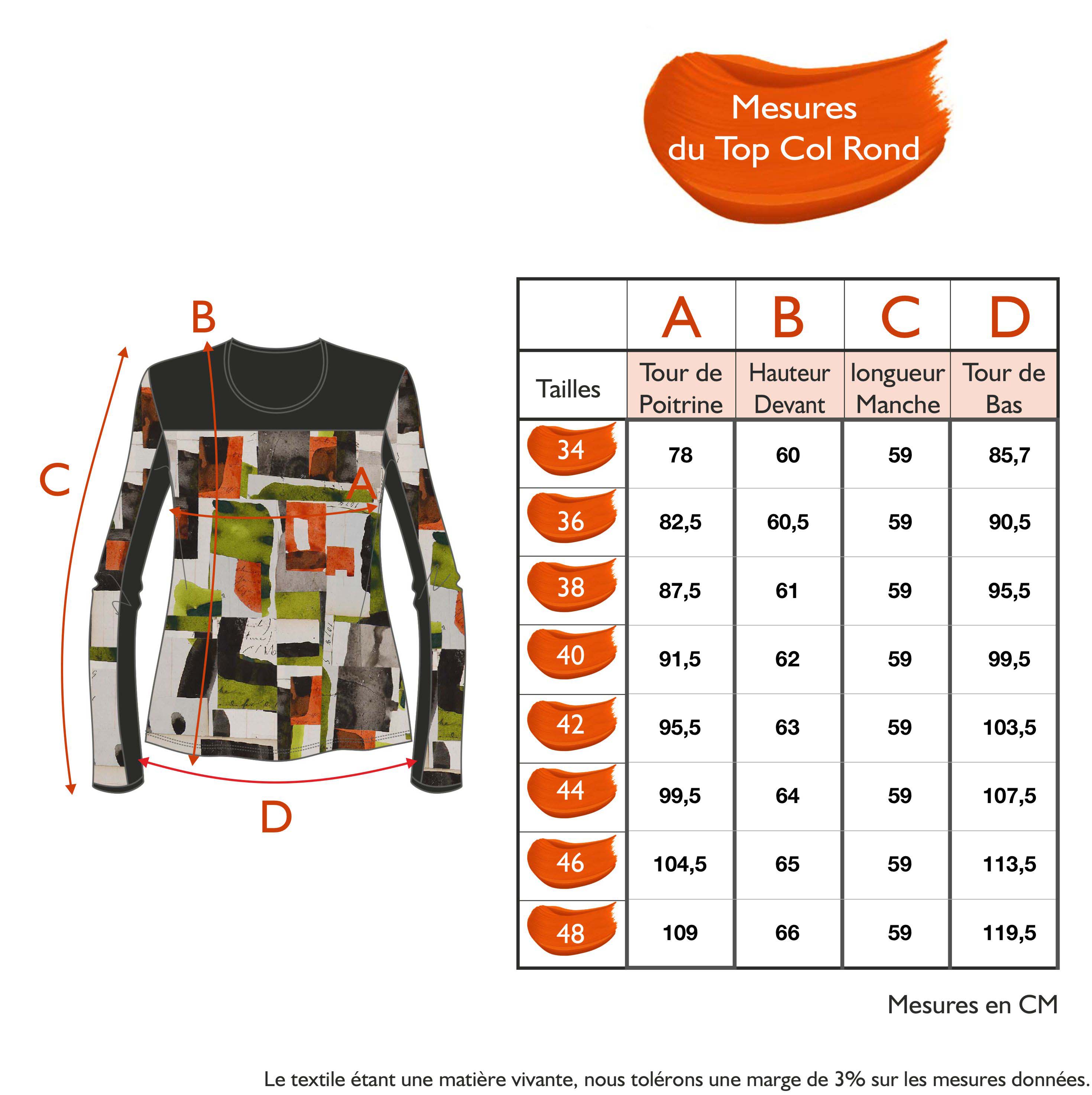 Guide des tailles - LE TOP COL ROND | FRAGMENTS