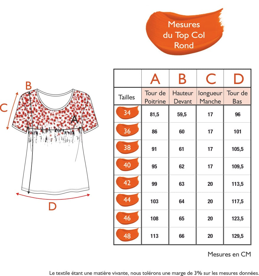 Guide des tailles - THE ROUND NECK TOP | BREATHE