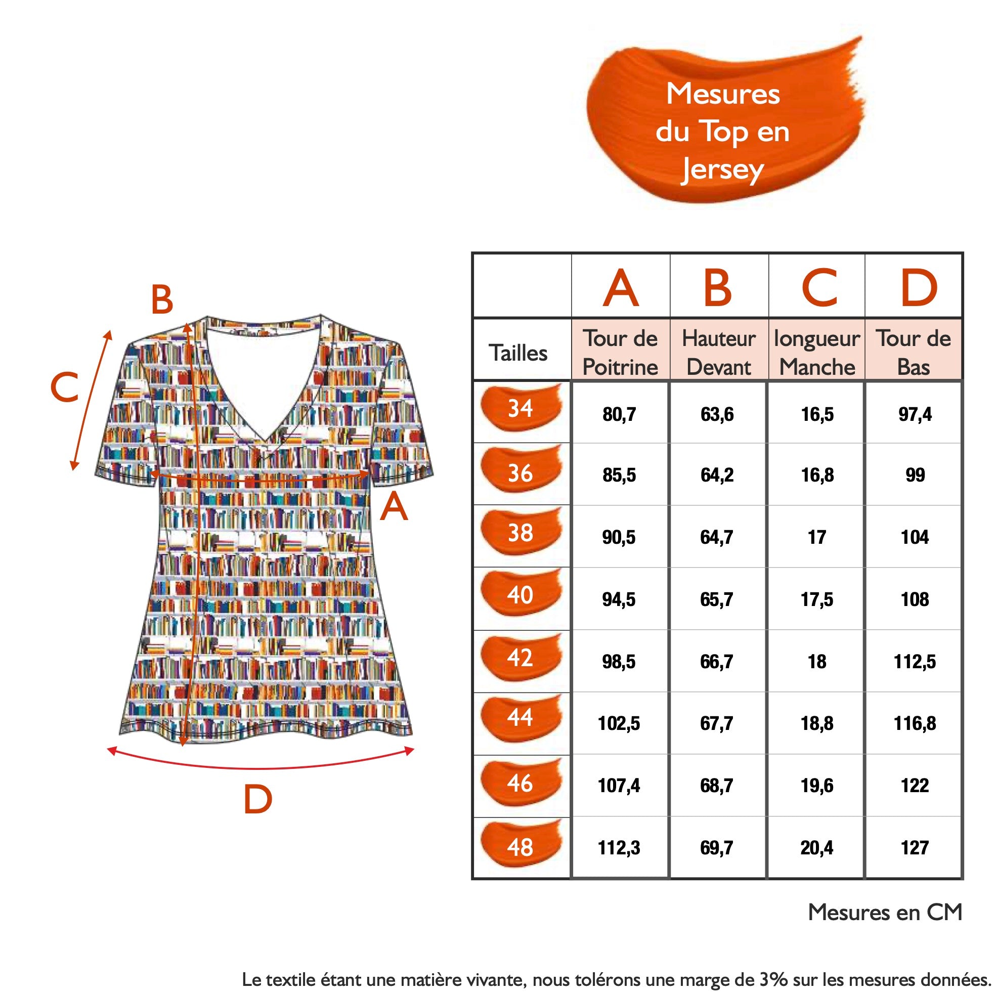 Guide des tailles - LE TOP EN JERSEY | NOUVELLE VAGUE