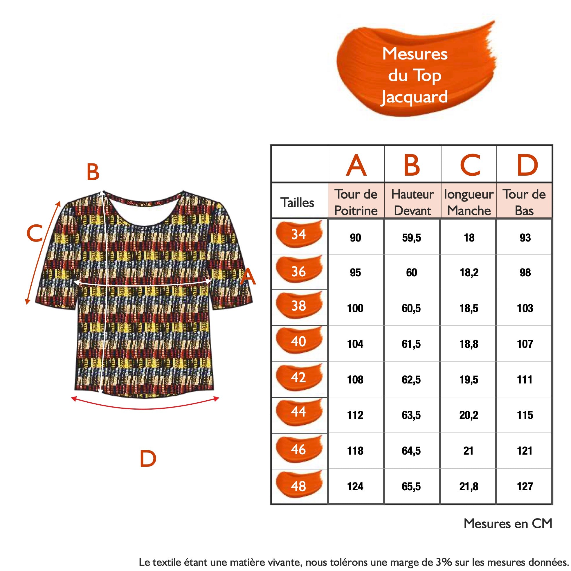 Guide des tailles - LE TOP JACQUARD | NOUVELLE VAGUE