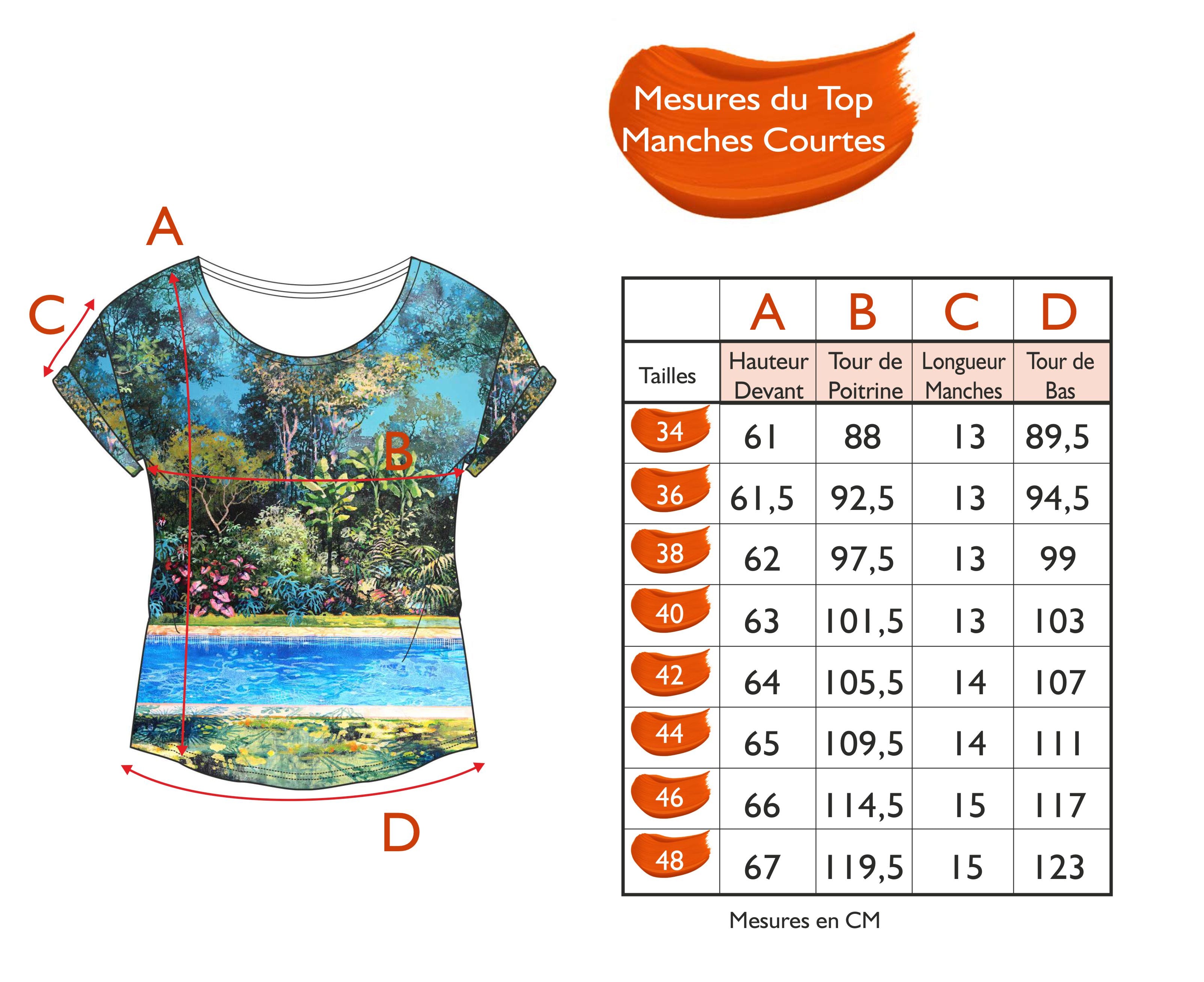 Guide des tailles - LE TOP | WONDERLAND