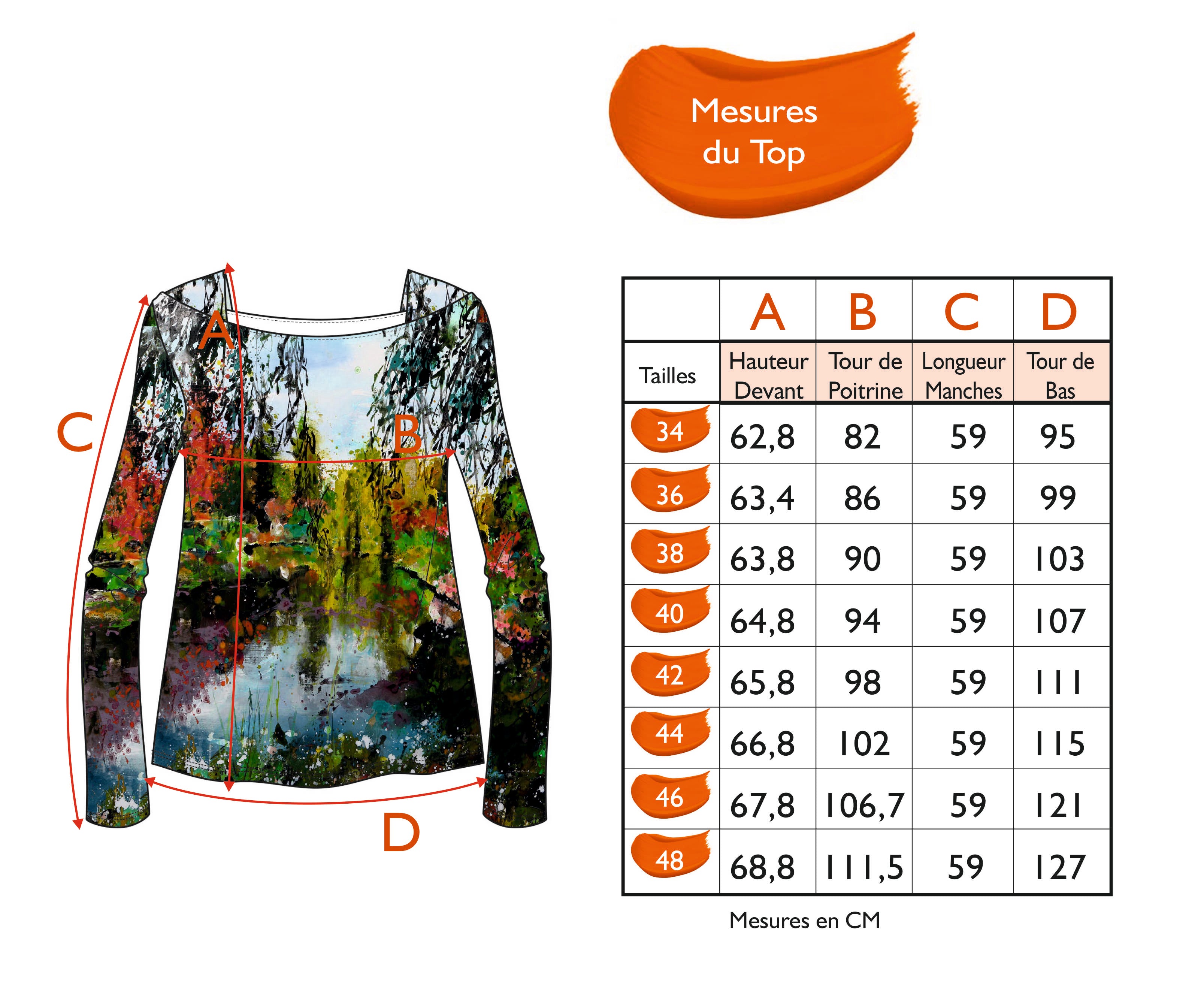 Guide des tailles - LE TOP | AU PARADIS
