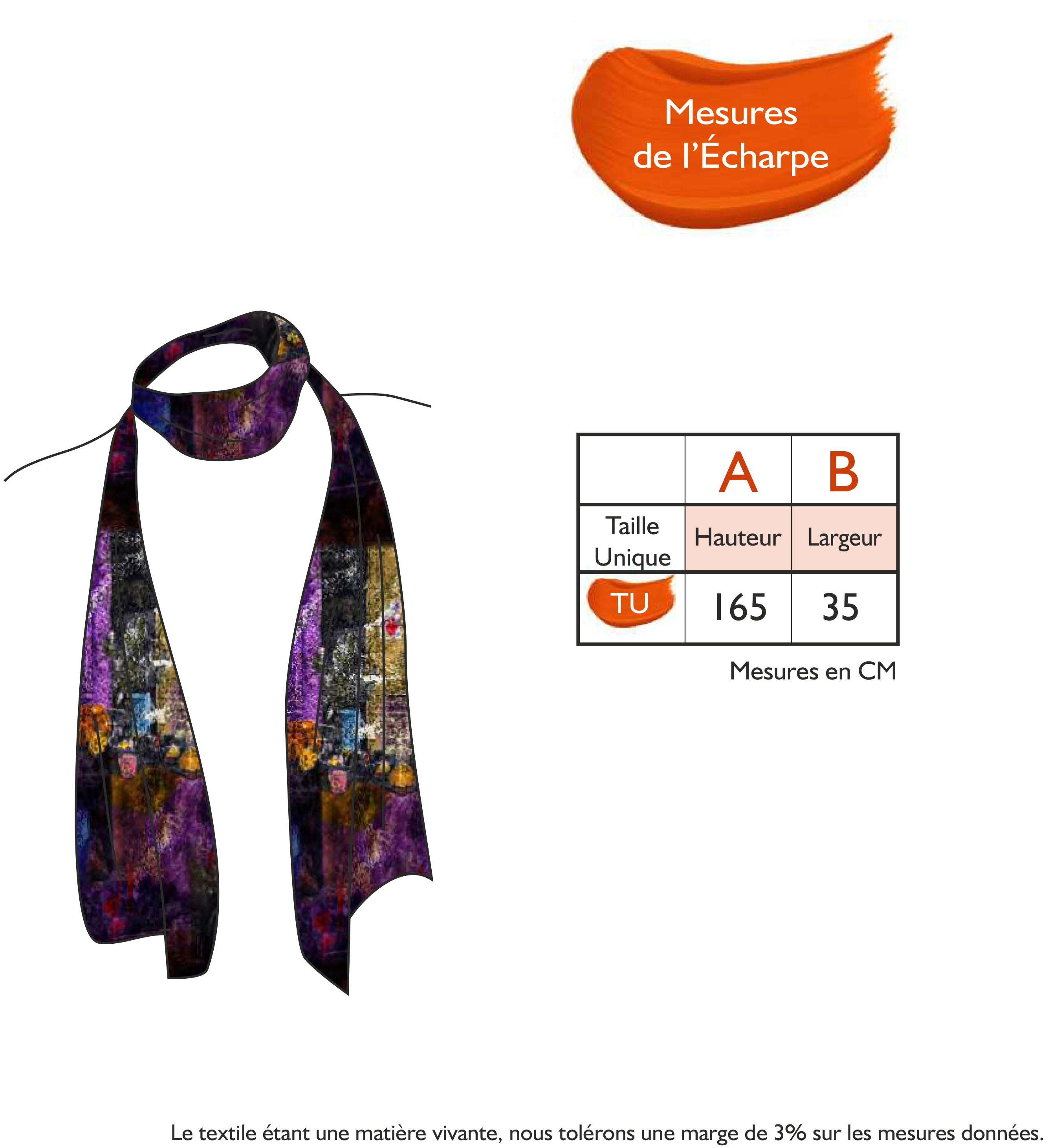 Guide des tailles - L’ÉCHARPE | COULEUR POURPRE