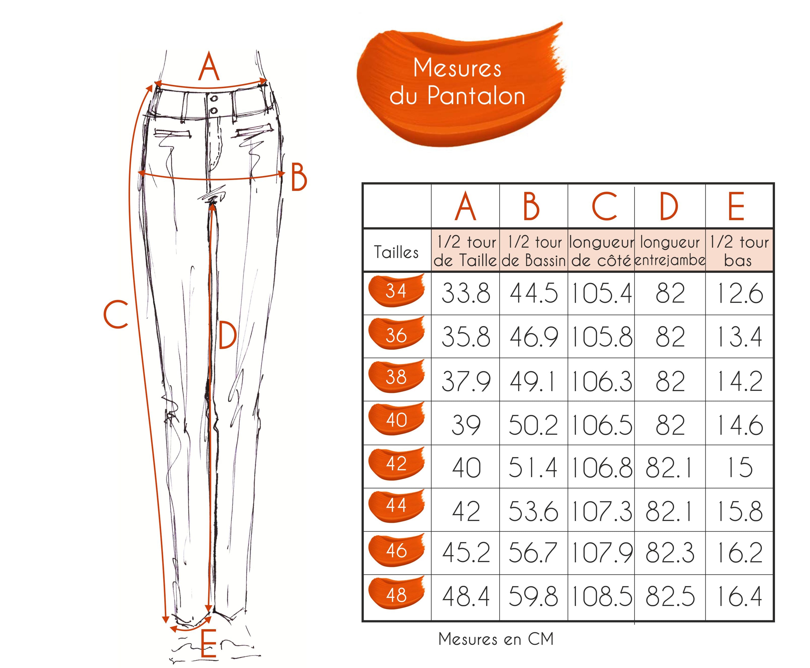 Guide des tailles - LE PANTALON | FÉÉRIC