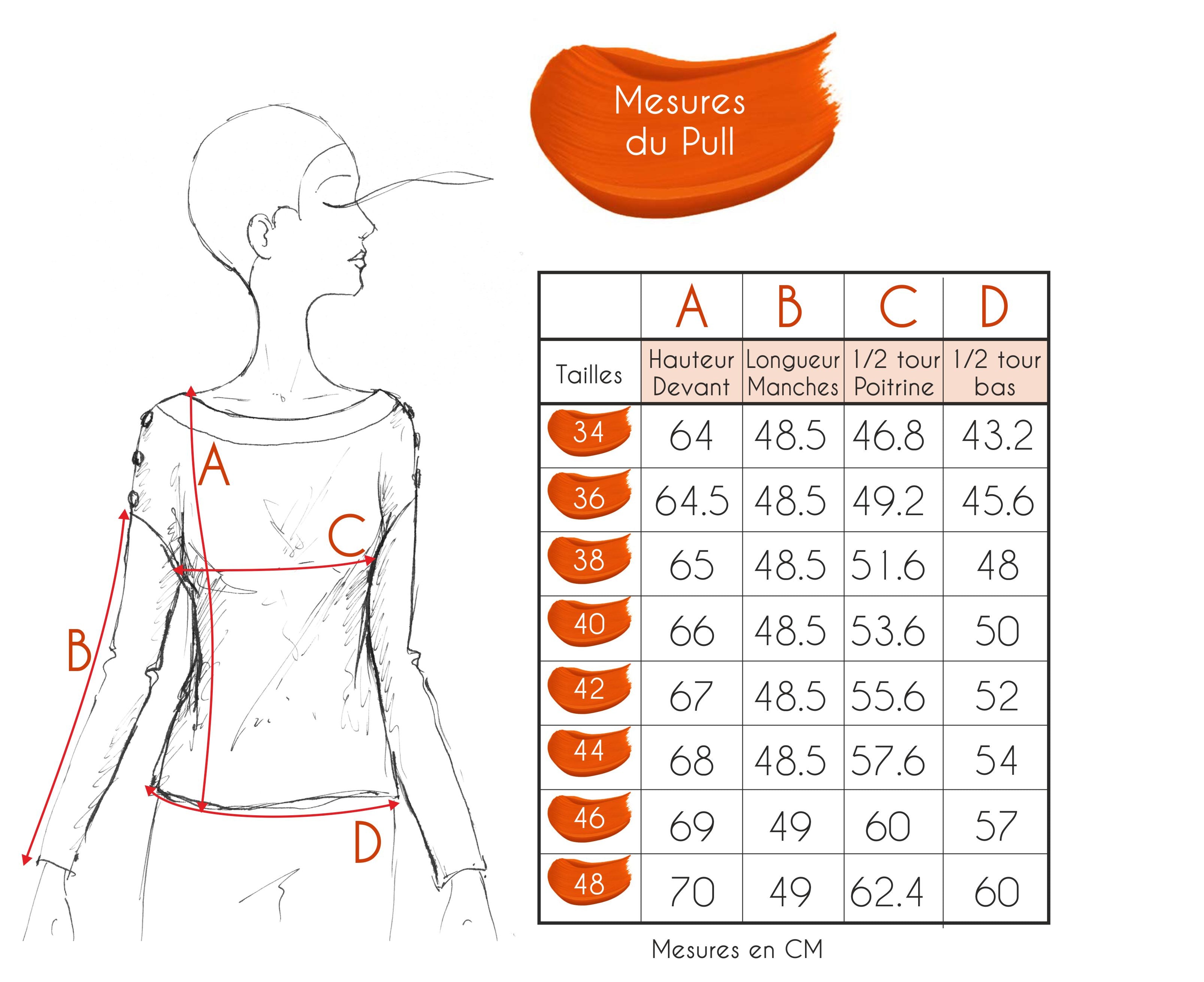 Guide des tailles - PULL | UTOPIA
