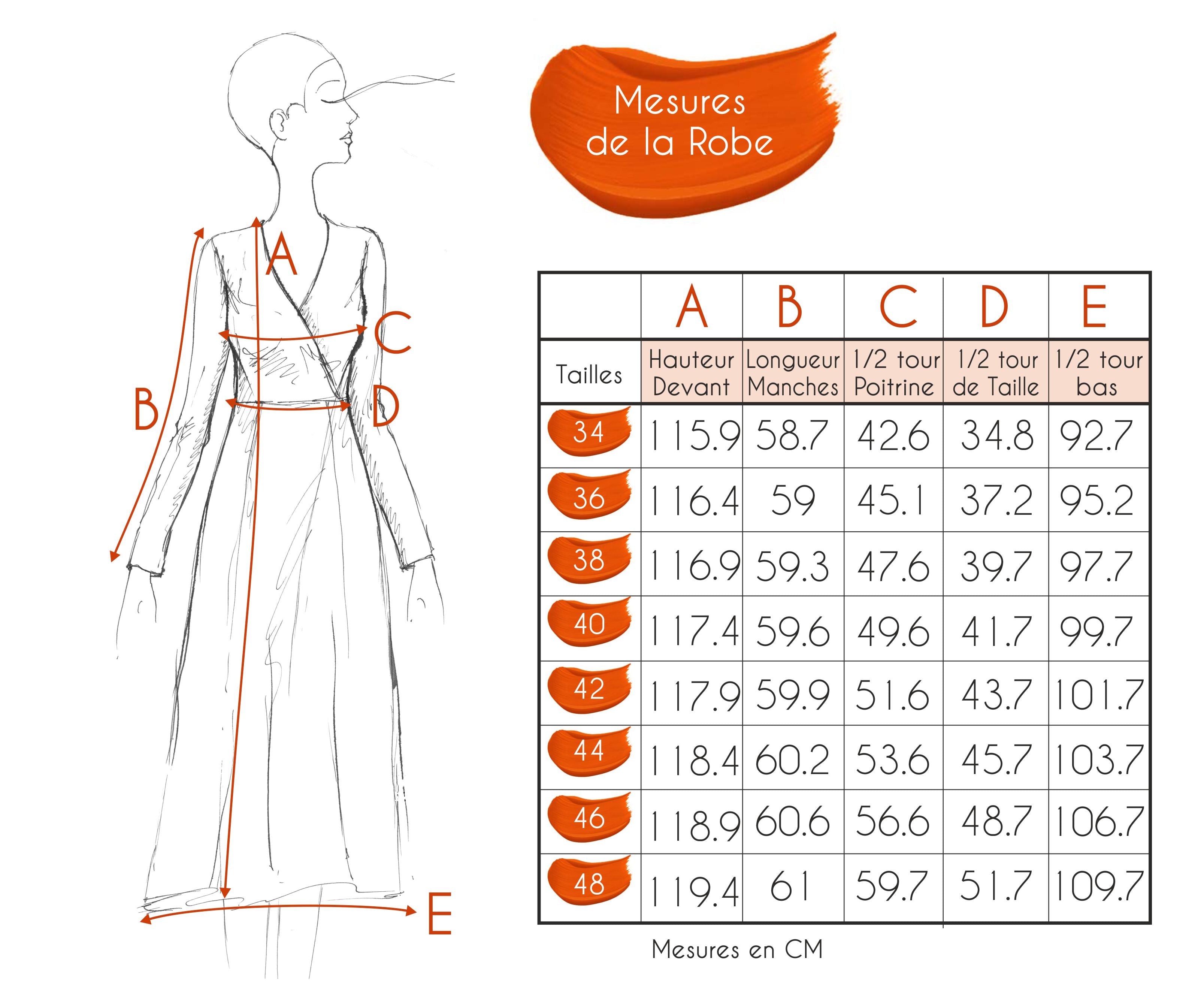 Guide des tailles - ROBE | UTOPIA